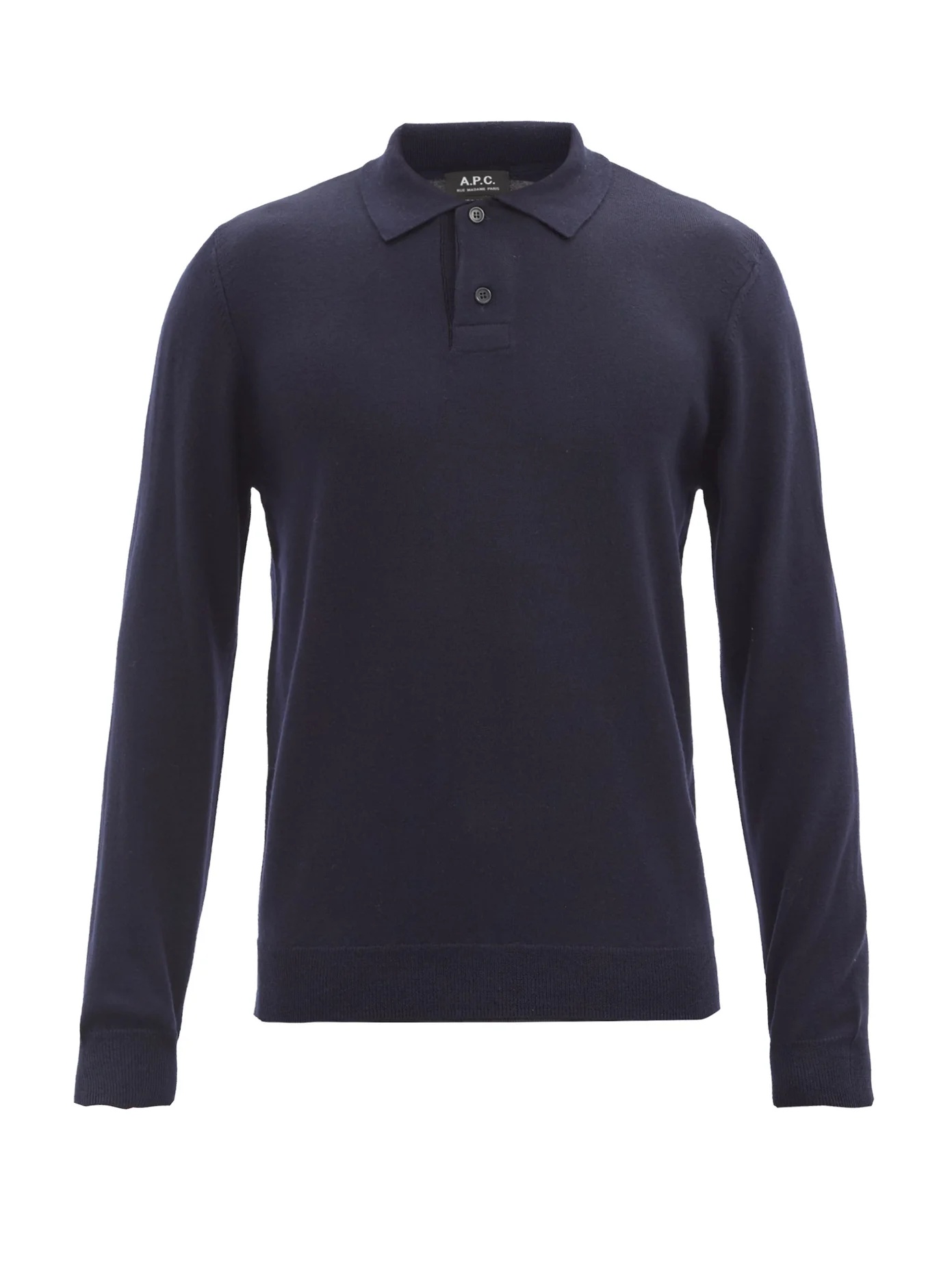 Jerry merino-wool knitted polo top - 1