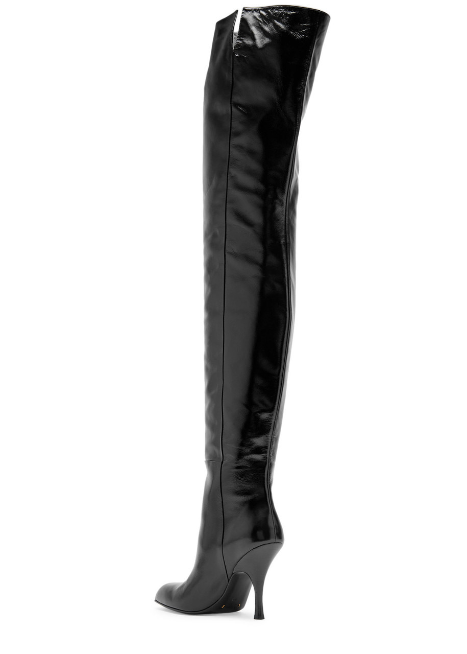 Khaite Colt 100 Glossed Leather Over-the-knee Boots - 2