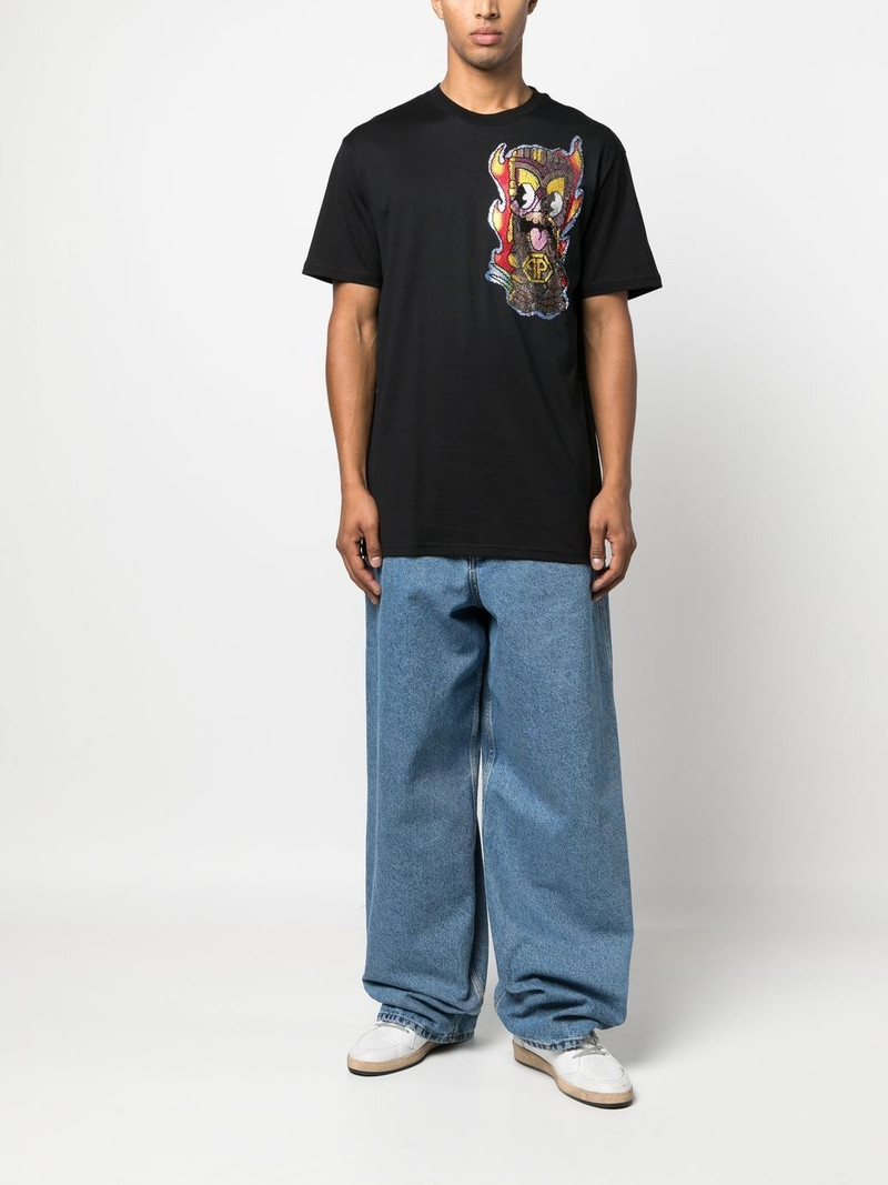 PHILIPP PLEIN Hawaii embellished short-sleeve T-shirt outlook