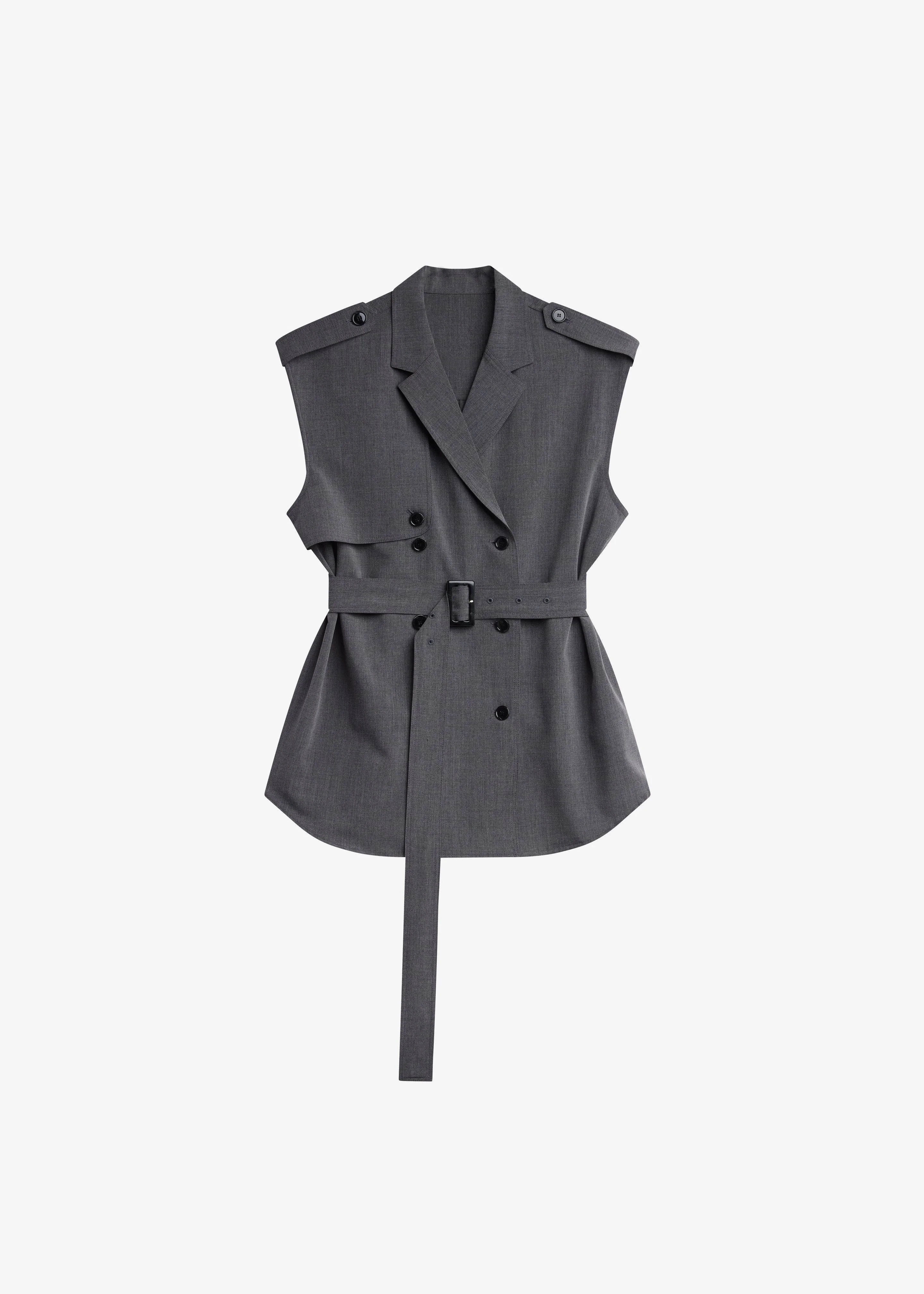 Holborn Double-Breasted Vest - Grey Melange - 1