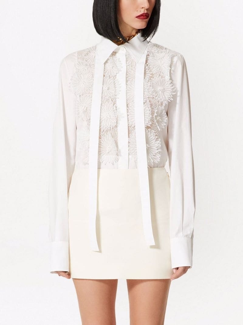 appliqué-detail long-sleeve shirt - 3