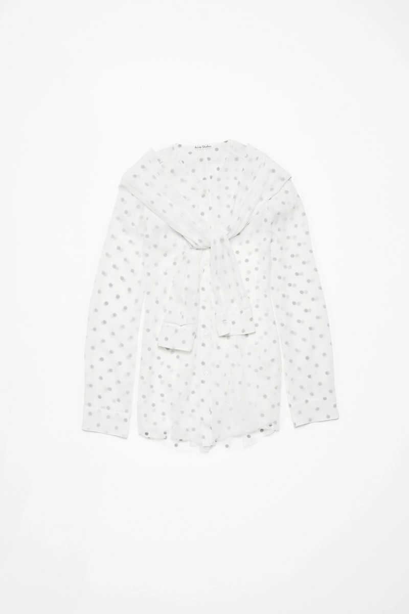 Layered blouse - Black/white - 1