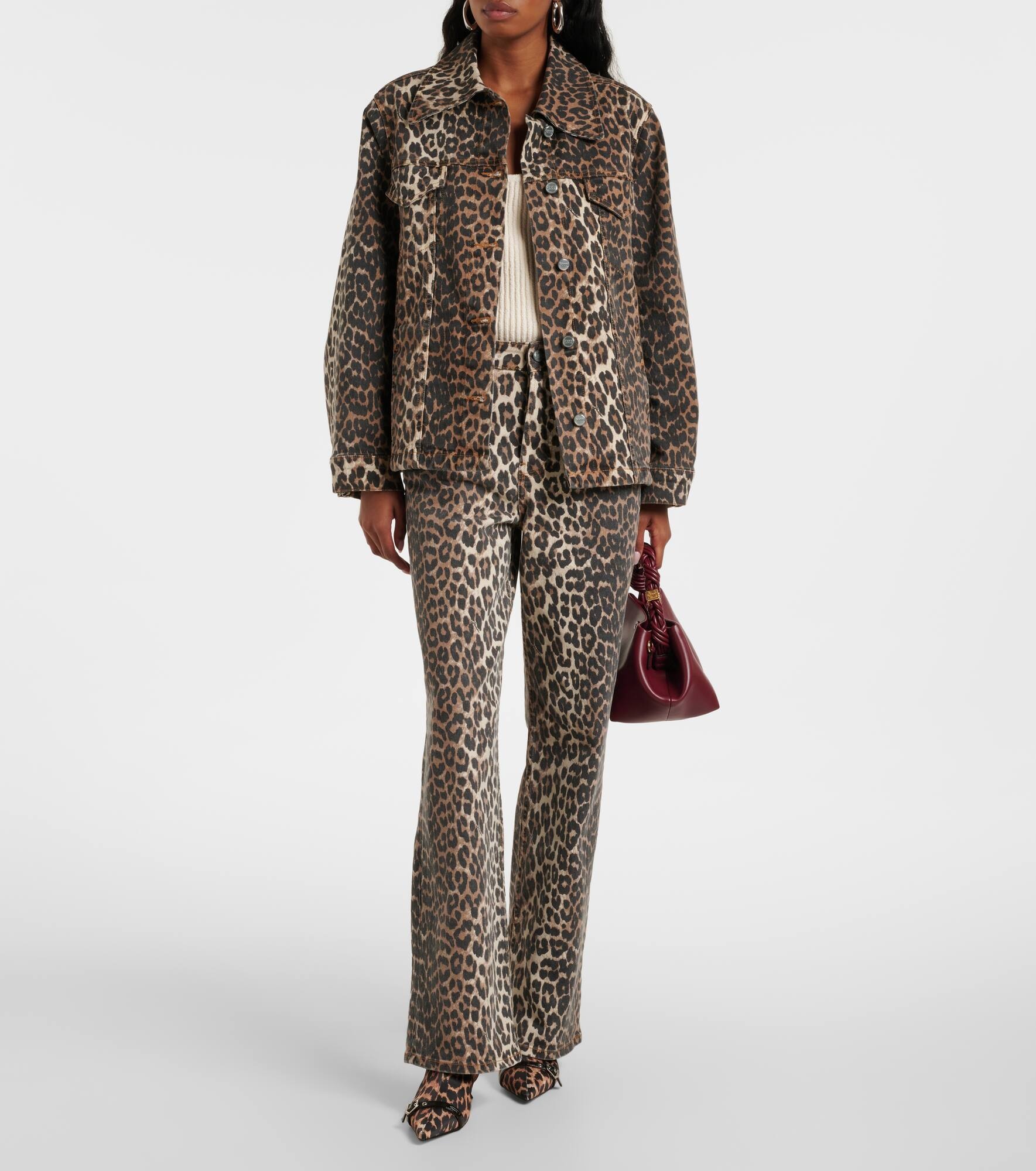 Leopard-print satin ankle boots - 3