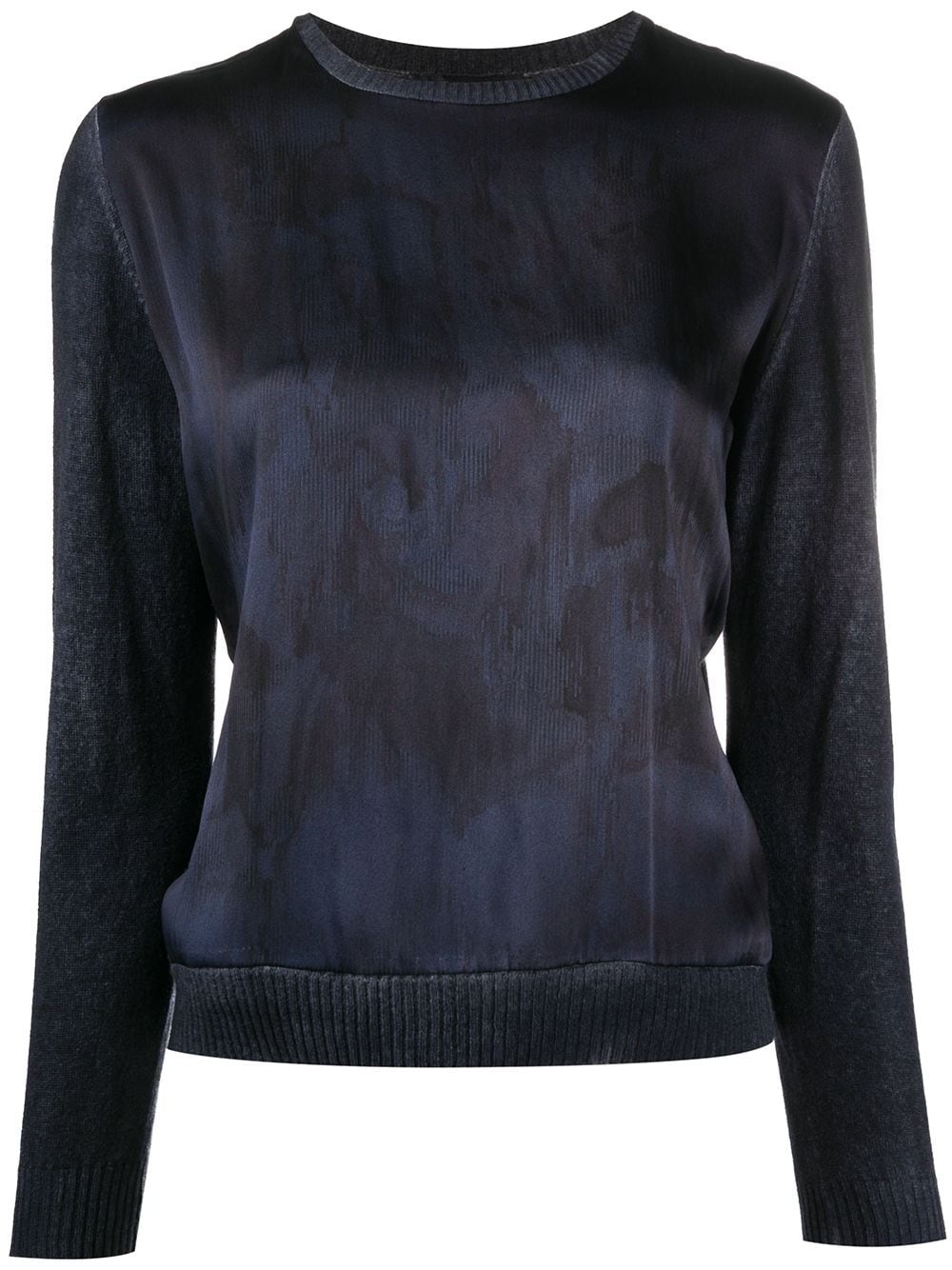 panelled silk cashmere jumper - 1