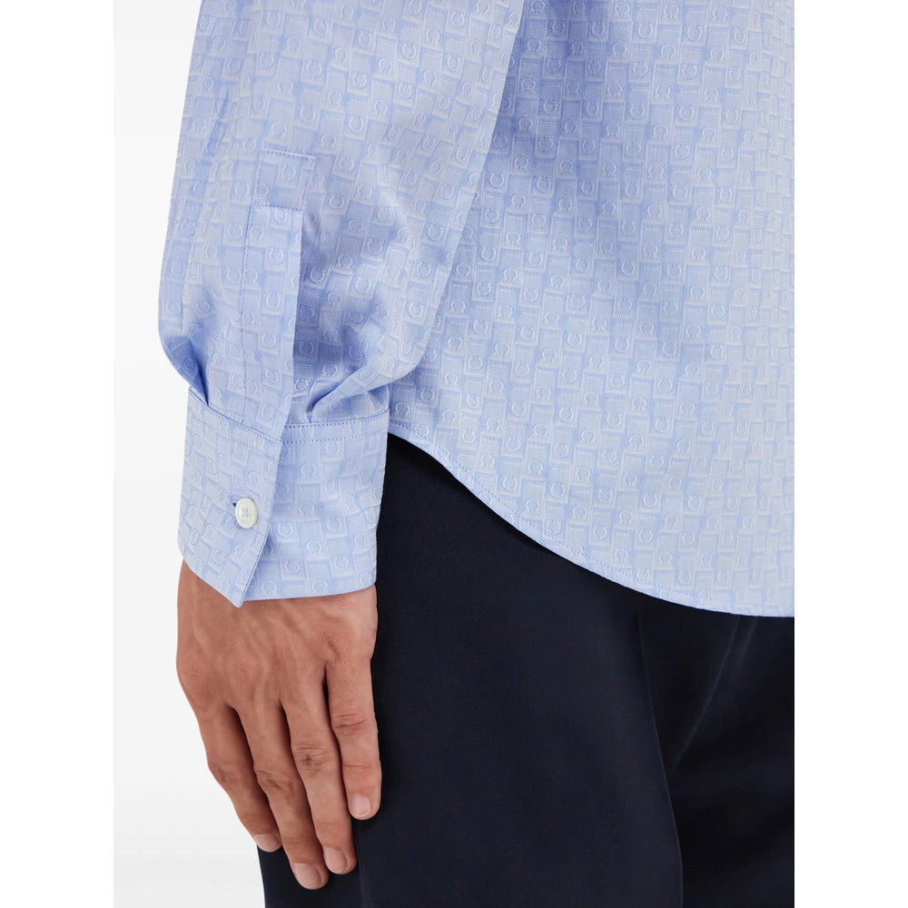 Ferragamo Blue Shirts Men - 5