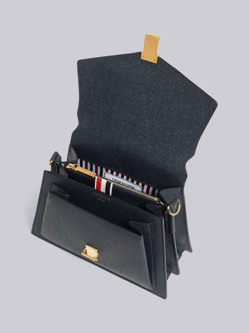 Pebble Grain Leather 4-Bar Trapeze Bag 5