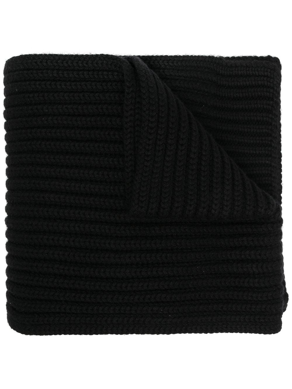 embroidered logo ribbed scarf - 1