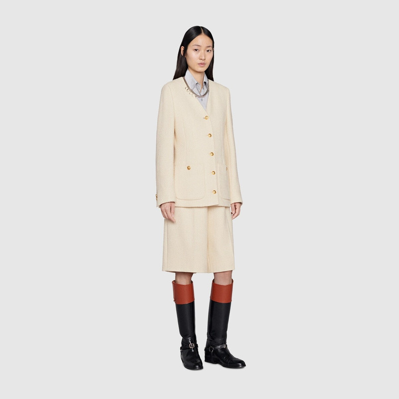 GUCCI Tweed v-neck jacket outlook