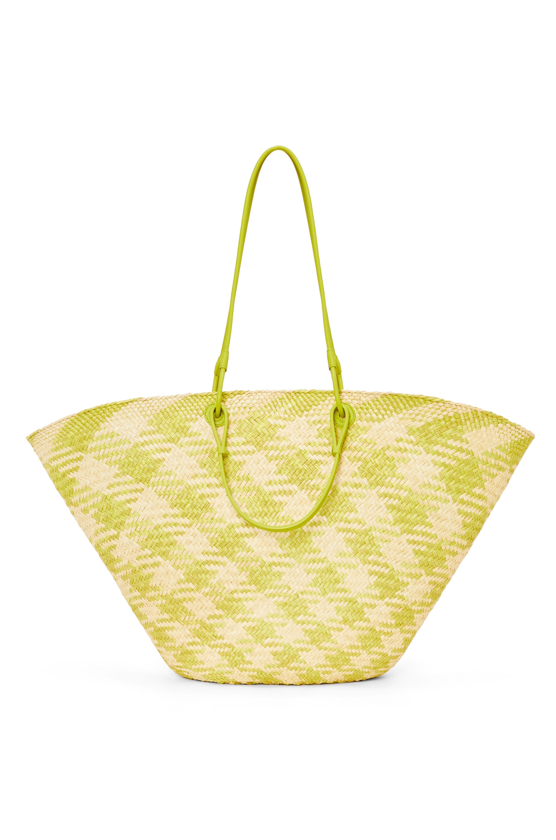 Large Anagram Basket bag in iraca palm and calfskin - 5