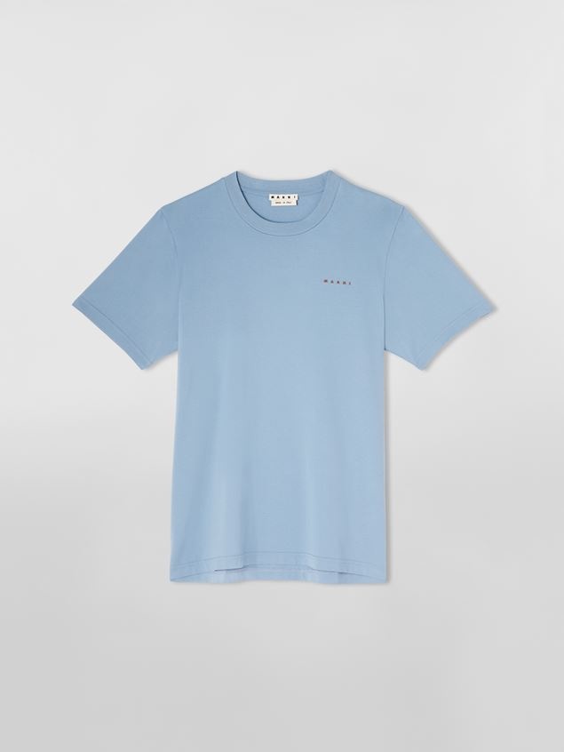 PALE BLUE COTTON JERSEY T-SHIRT - 1