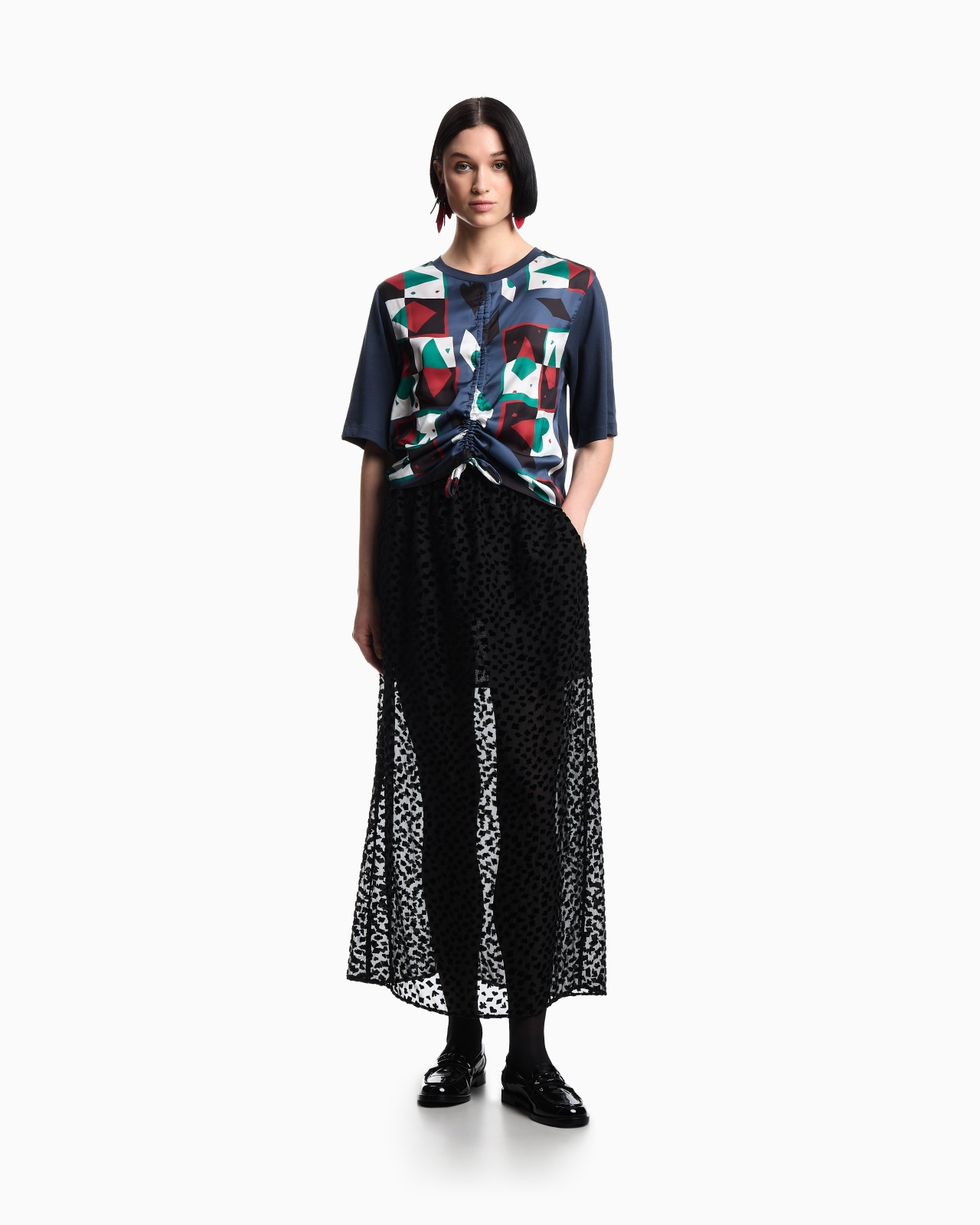ASV JEU DE CARTES LONG SKIRT IN DEVORÉ TULLE - 2