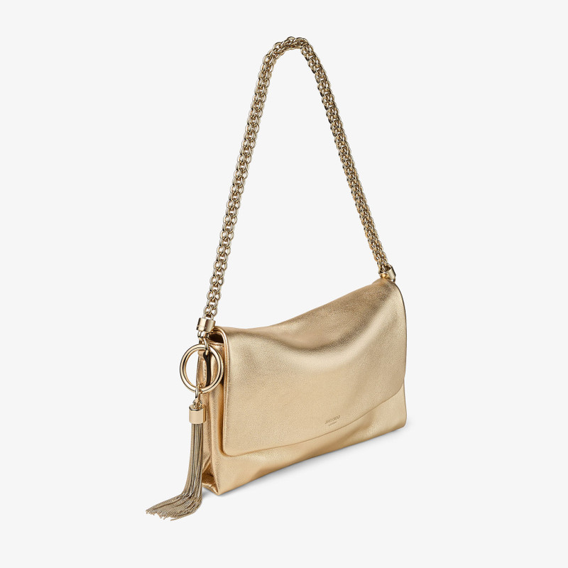 Callie Flap Gold Metallic Leather Shoulder Bag 3