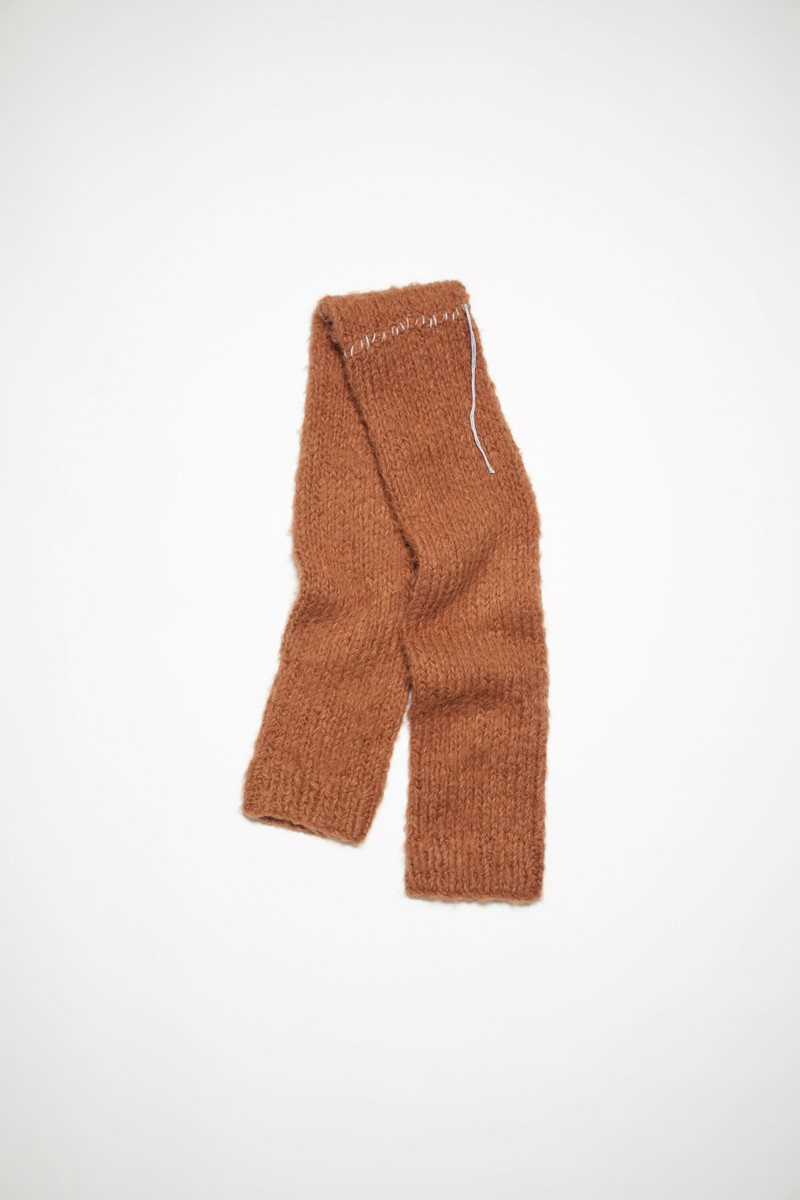 Alpaca blend sleeve scarf - Ginger brown 1
