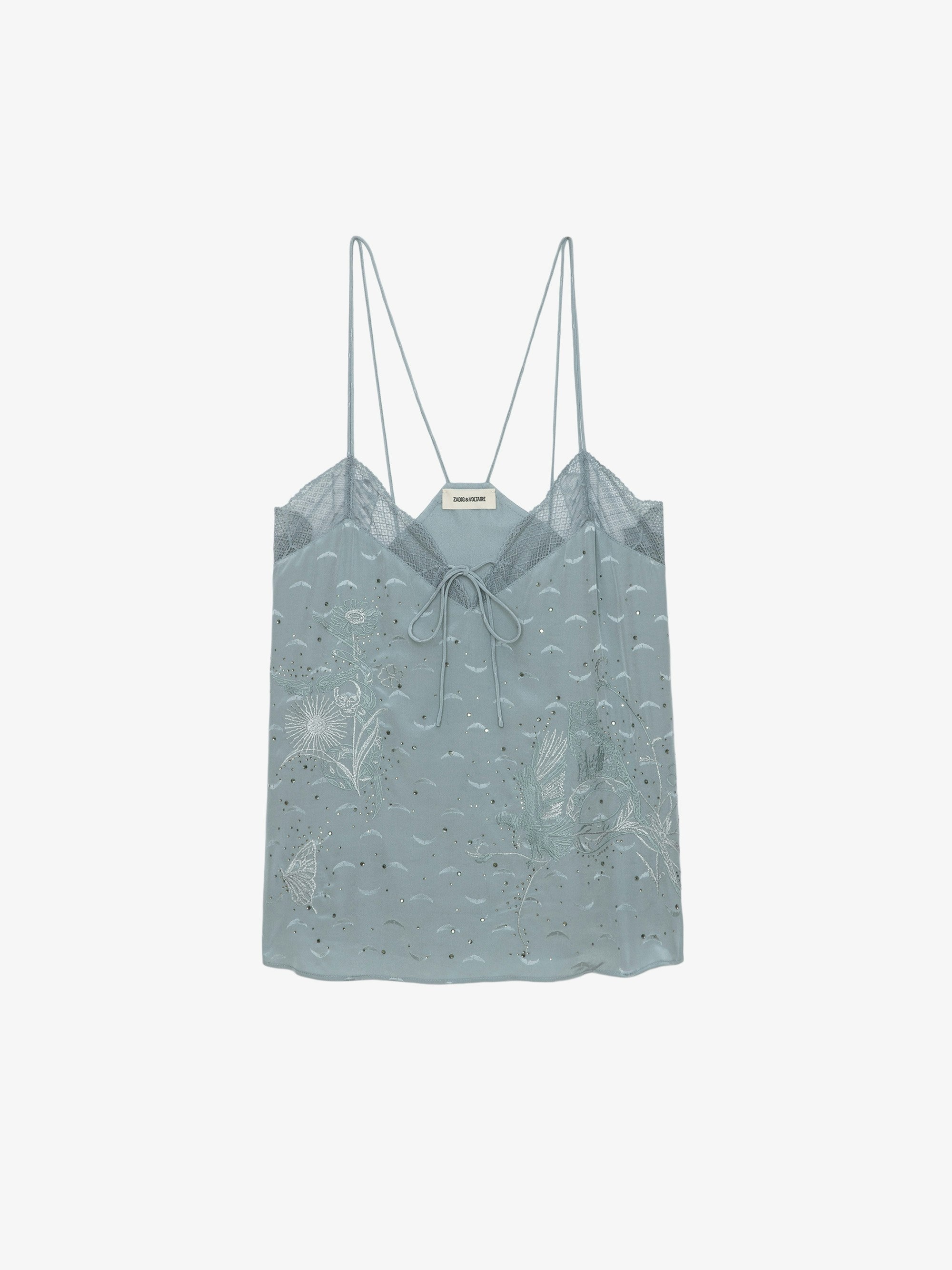 Capela Diamanté Silk Jacquard Camisole - 1