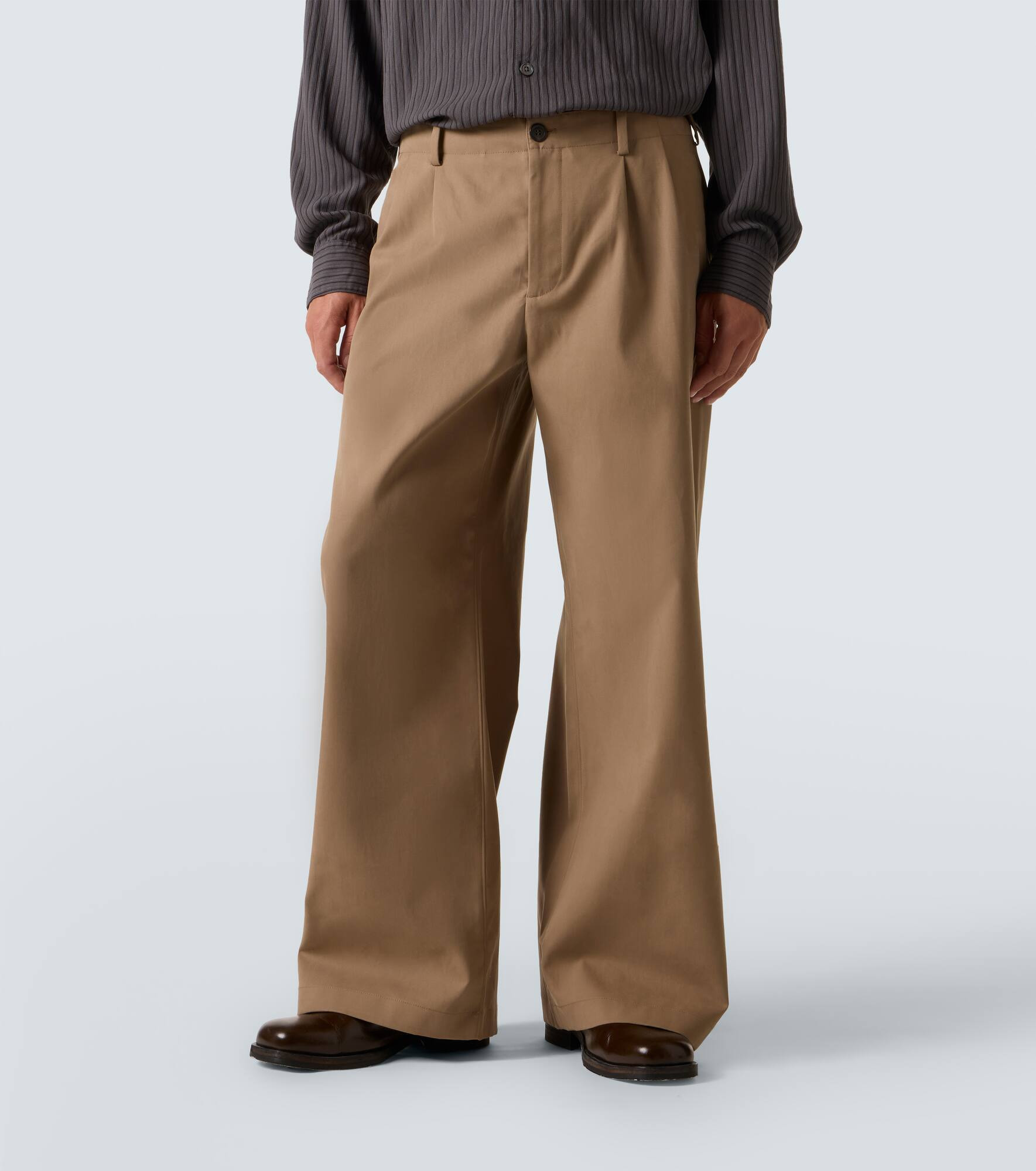 Bridge cotton twill wide-leg pants - 3