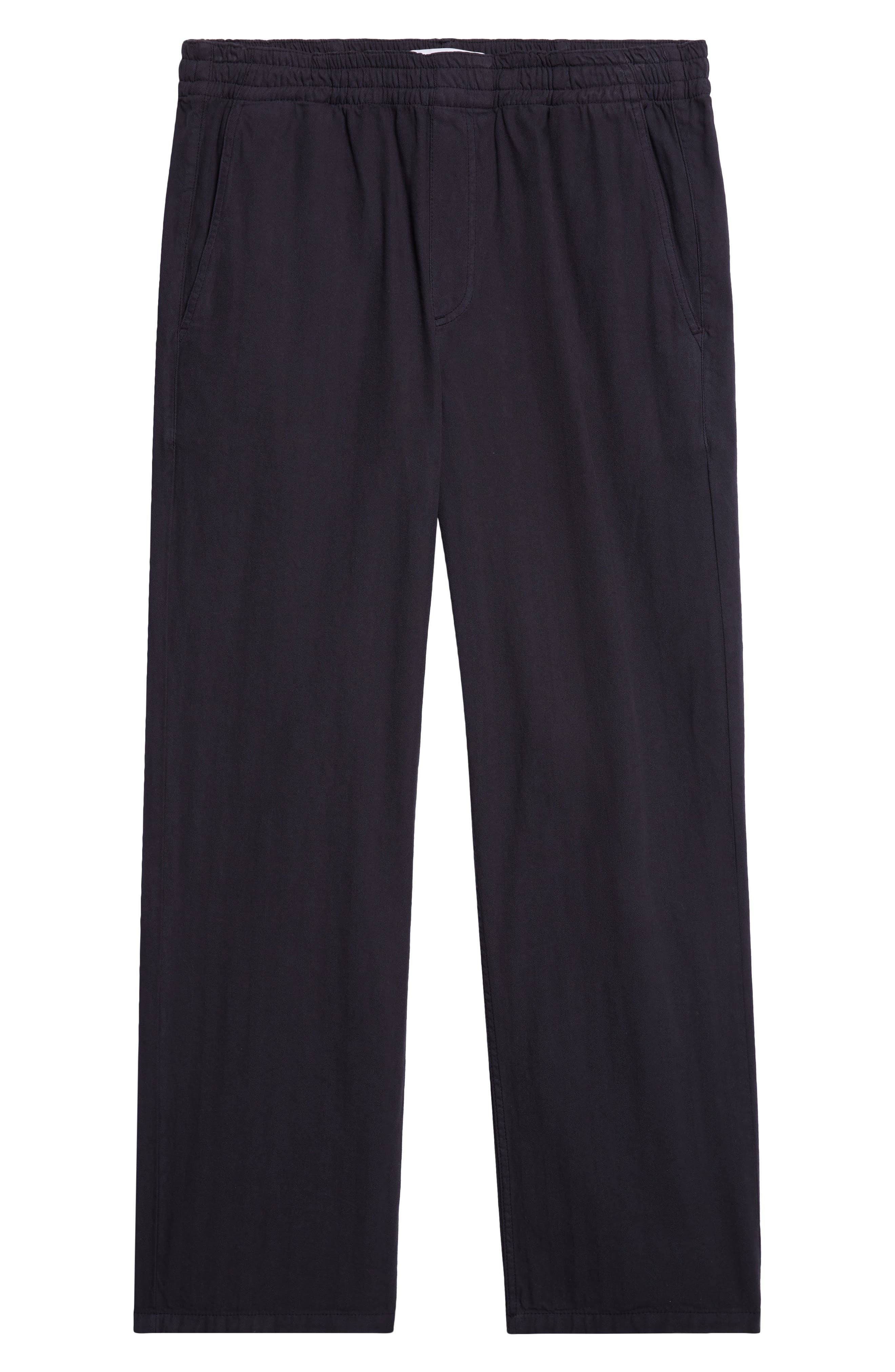 PALMES Lucien Cotton Herringbone Trousers in Black at Nordstrom - 6
