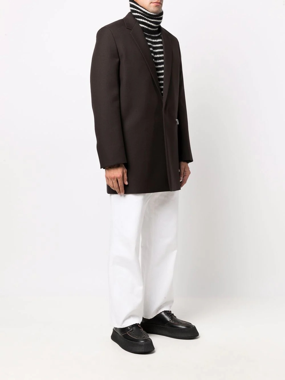 zip-pocket wool coat - 3