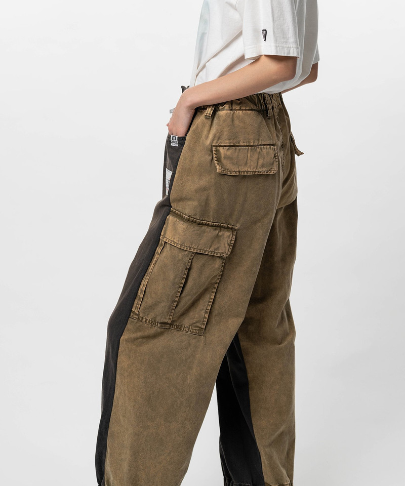 Front Back Combined Denim Pants 5
