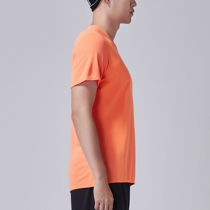 Men's adidas Solid Color Quick Dry Athleisure Casual Sports Short Sleeve Orange T-Shirt CW4057 - 5