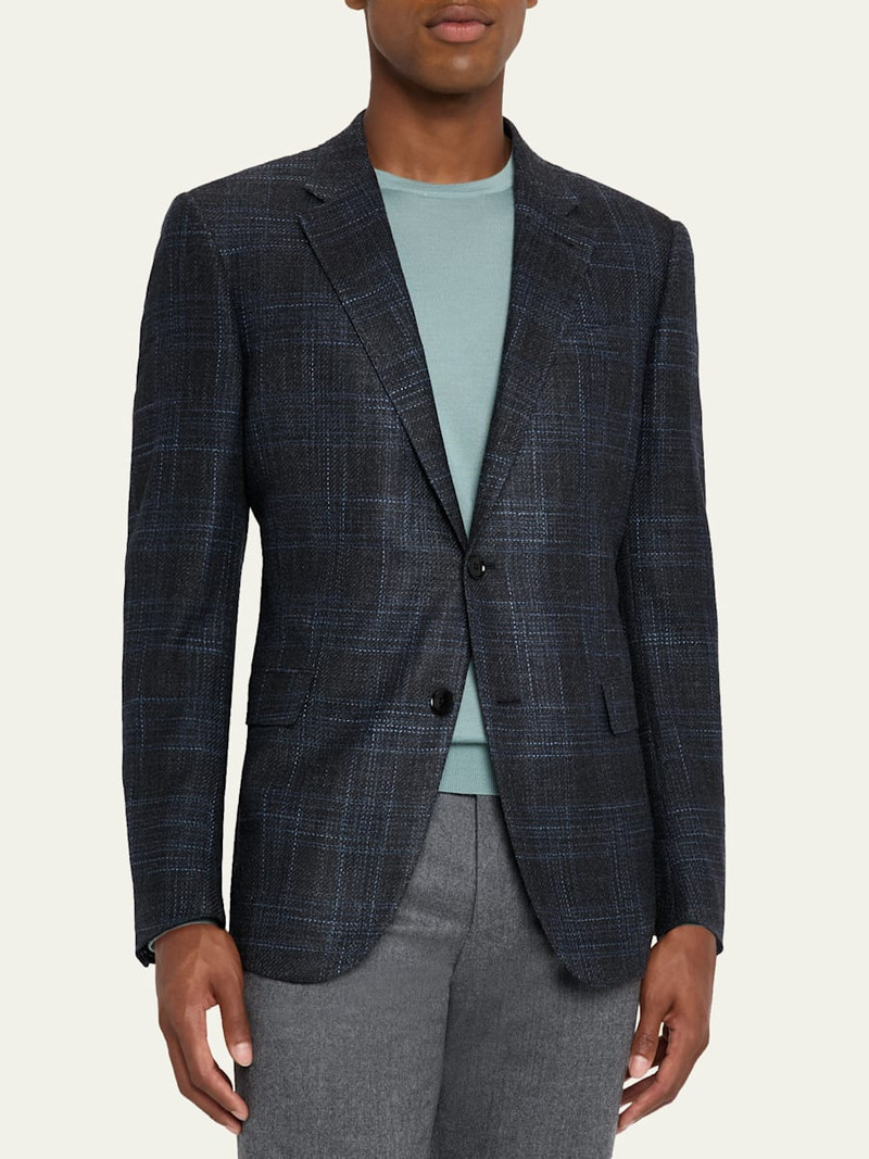 ZEGNA Men's Plaid Winter Crossover Single-Breasted Sport Coat outlook