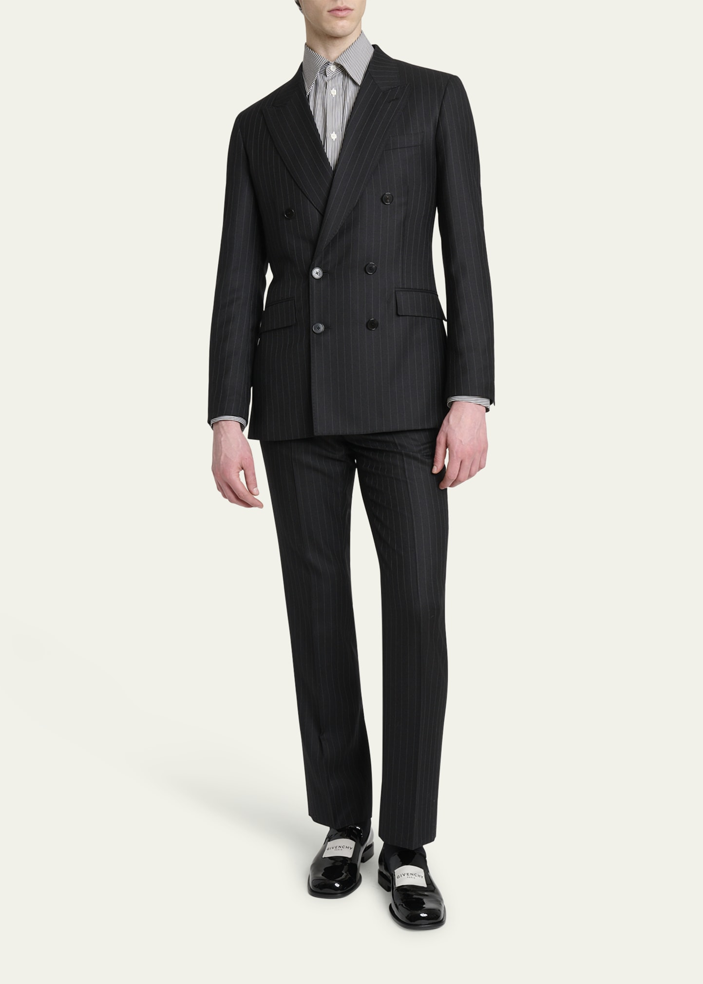 Men's Classic-Fit Pinstripe Formal Trousers - 2