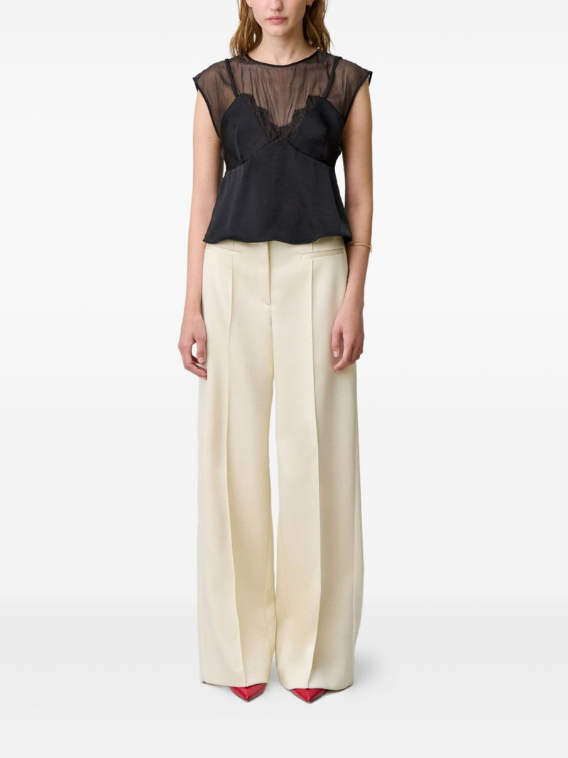 Claudie Pierlot lace-trimmed satin top outlook