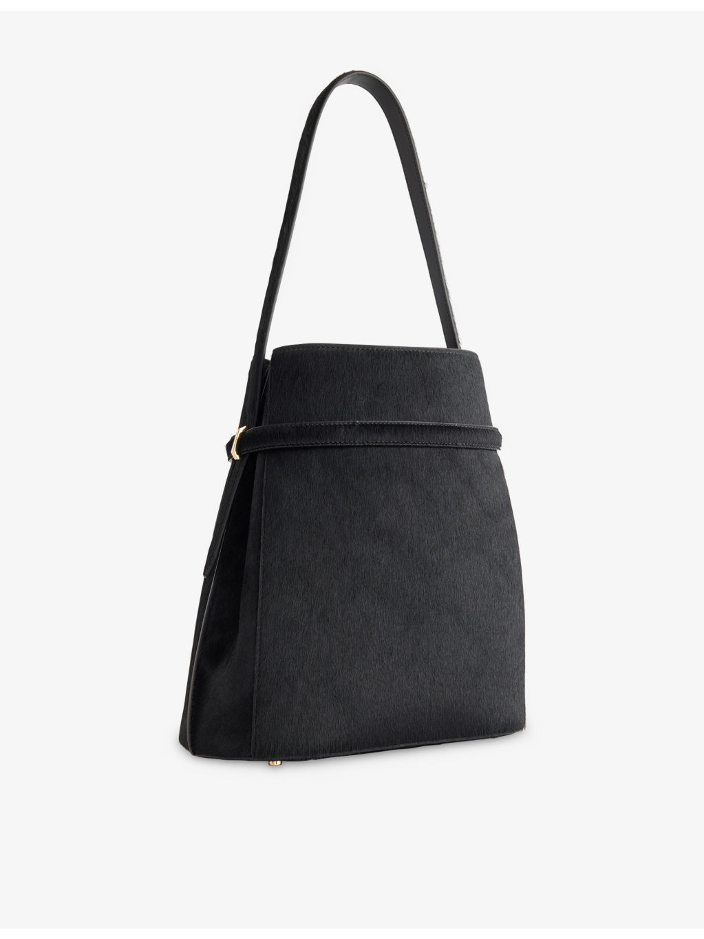Belted Pony Hair Leather Tote Bag - 5