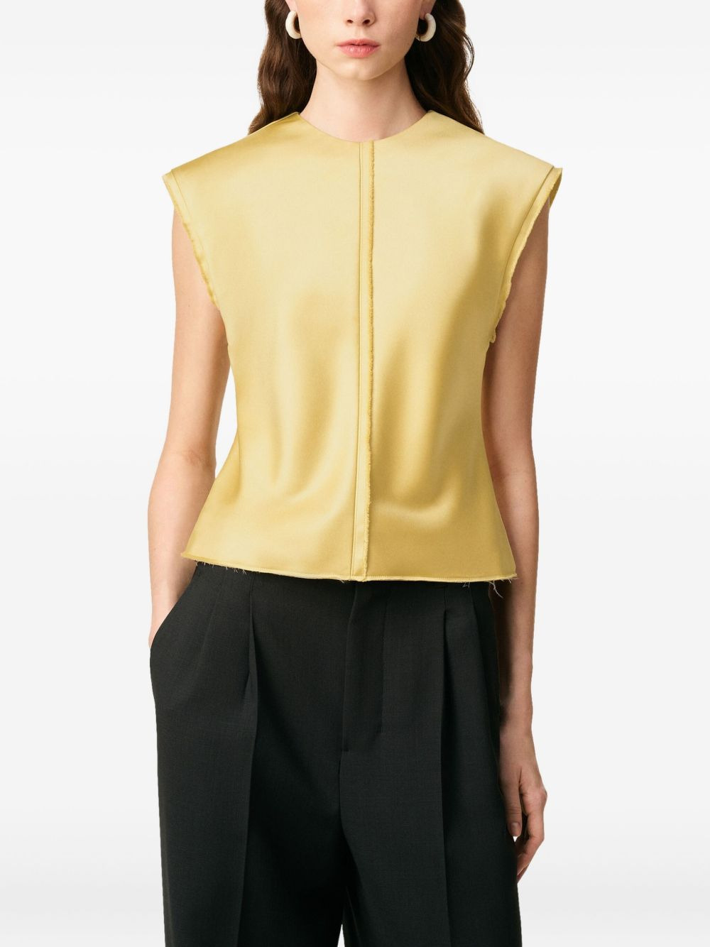 raw-edge sleeveless top - 5