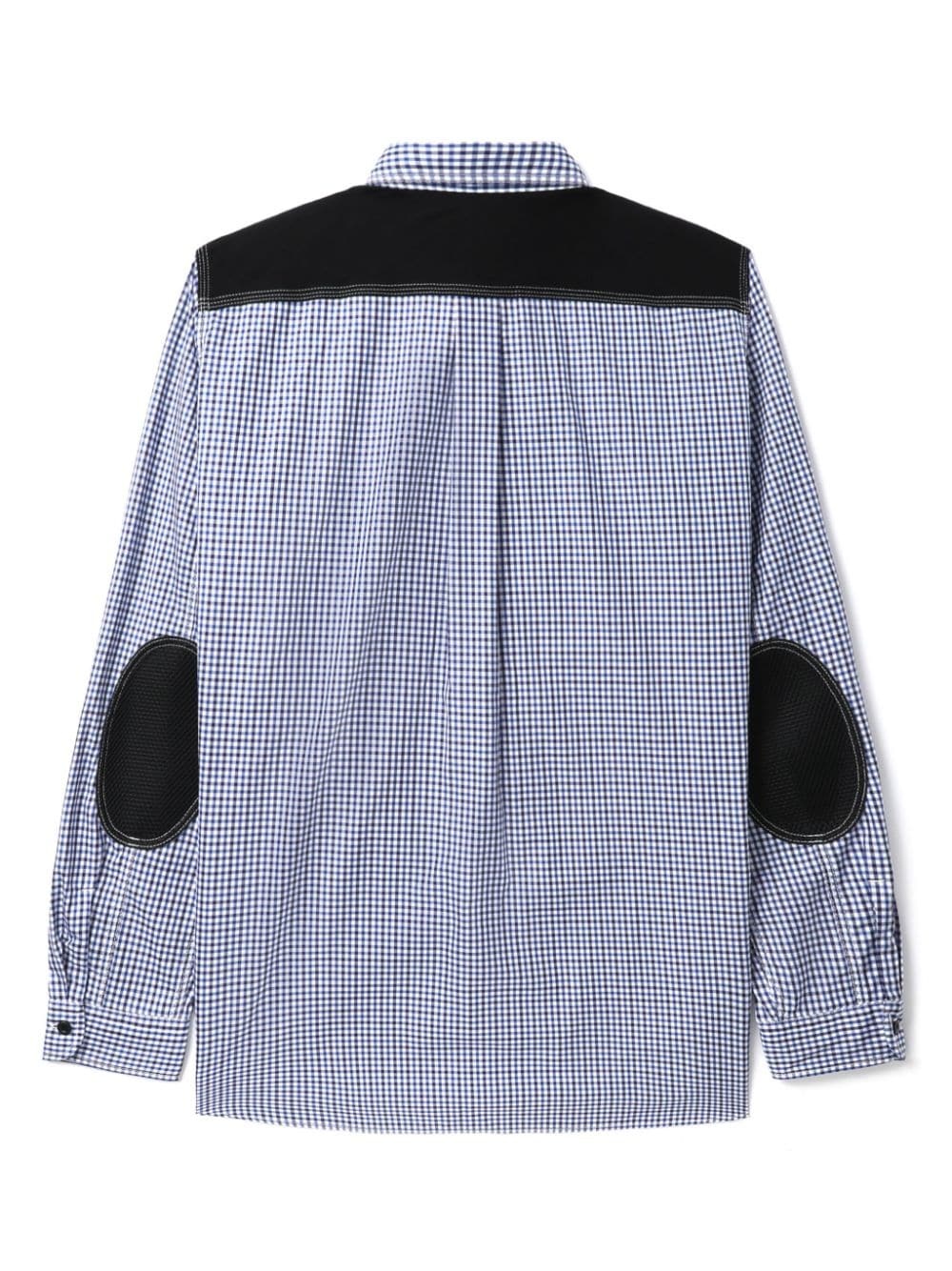panelled check-print cotton shirt - 6