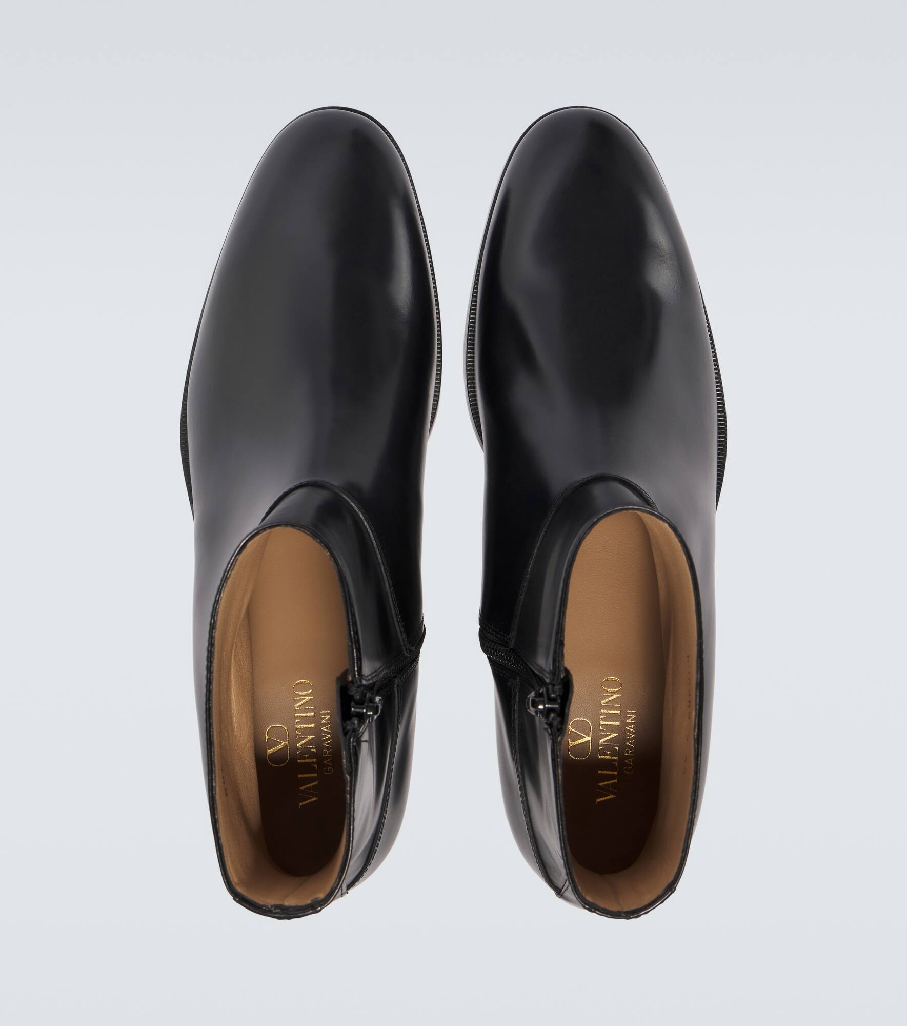 VLogo leather ankle boots - 4