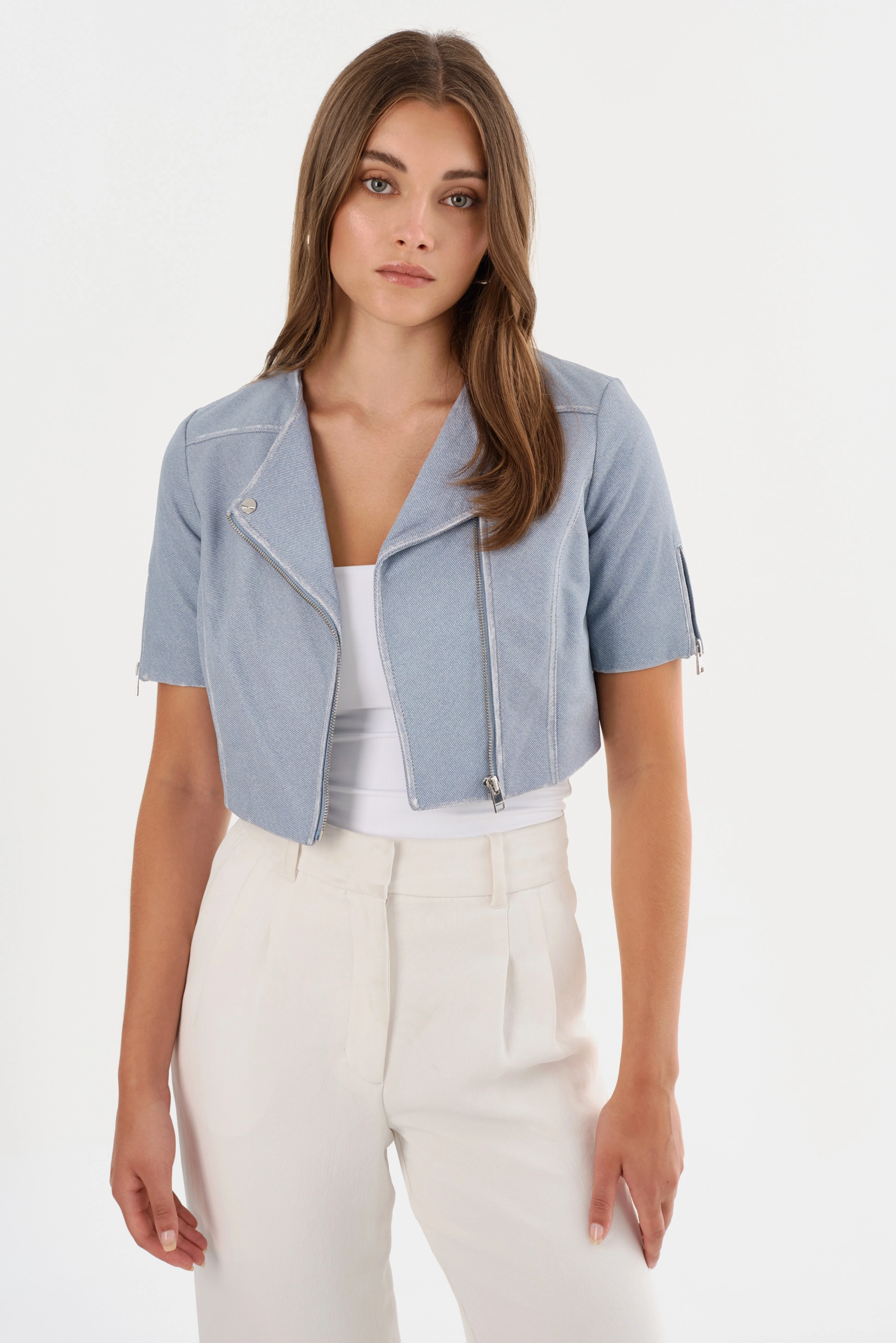 KIRSI | Cropped Biker Jacket - 1