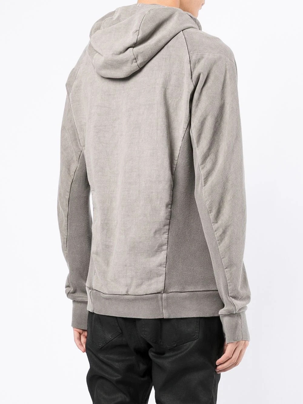 panelled zip-front hoodie - 4