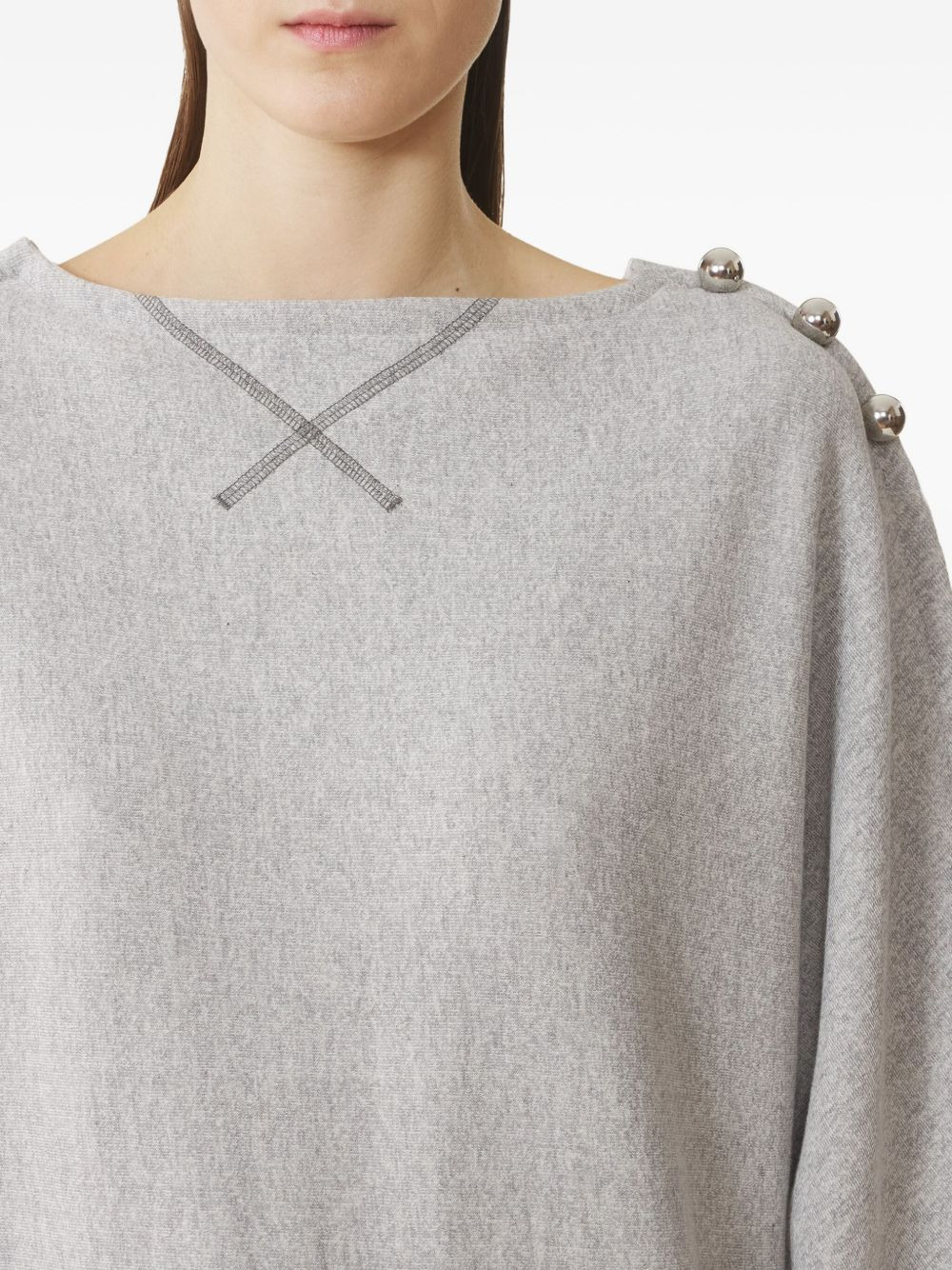 button-detailed boat-neck sweater - 5
