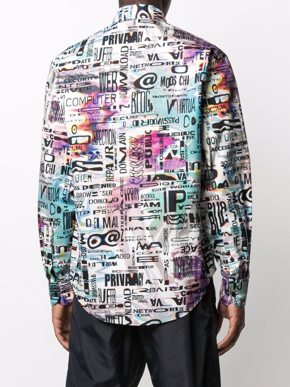 Glitch print long-sleeve shirt - 4