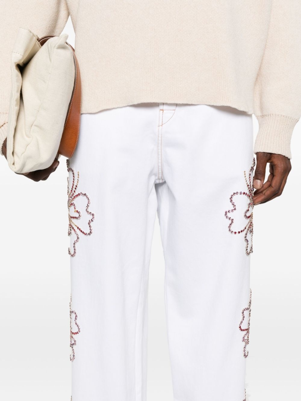 floral-motifs loose-fit jeans - 5