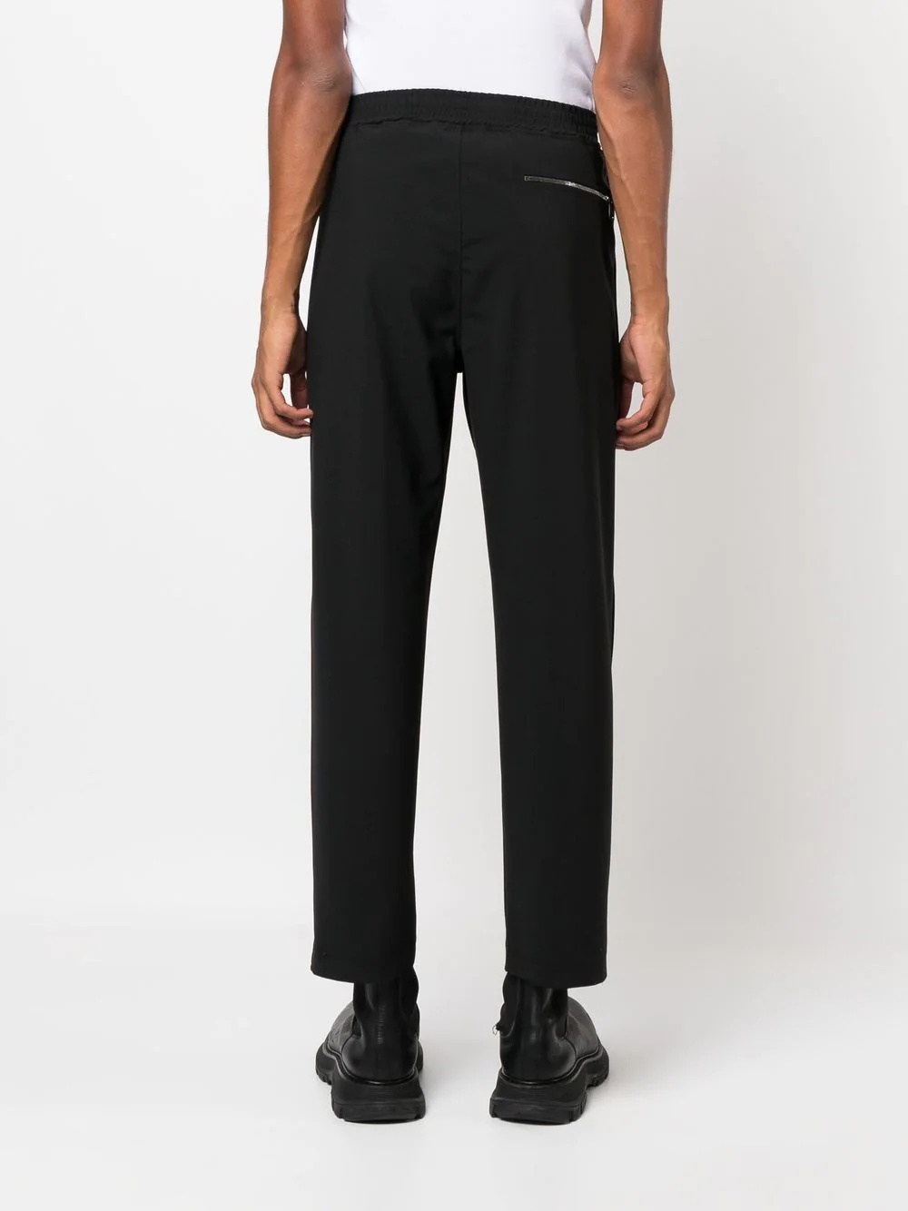 elasticated-waist cropped trousers - 4