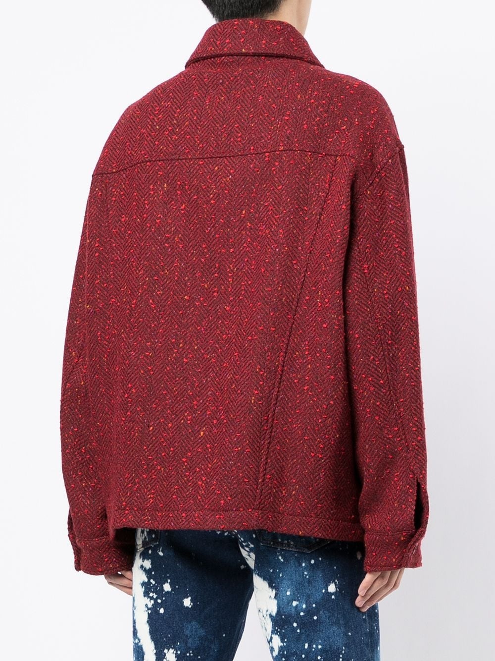 herringbone-effect jacket - 4