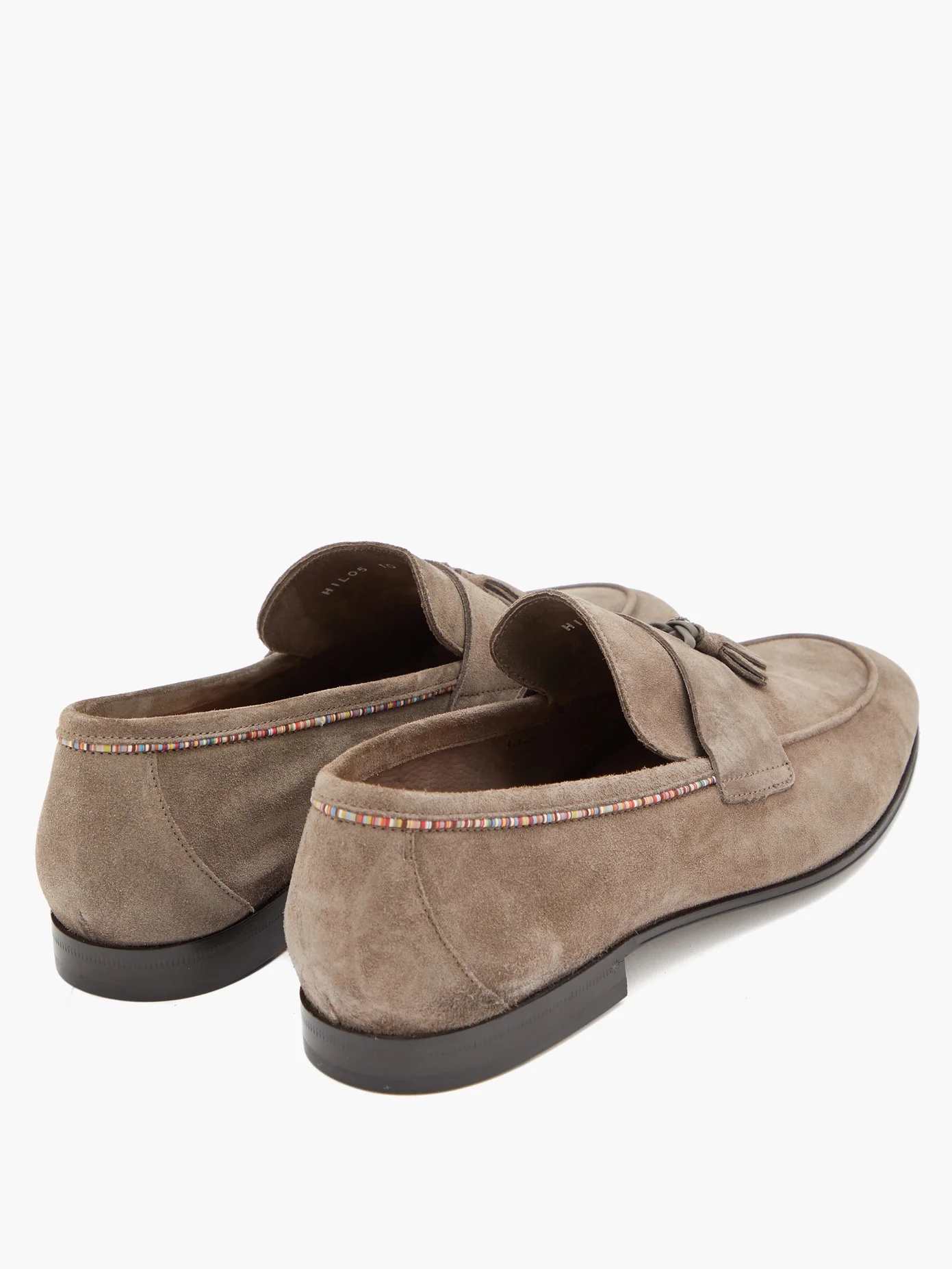 Hilton Signature-stripe tasselled suede loafers - 4