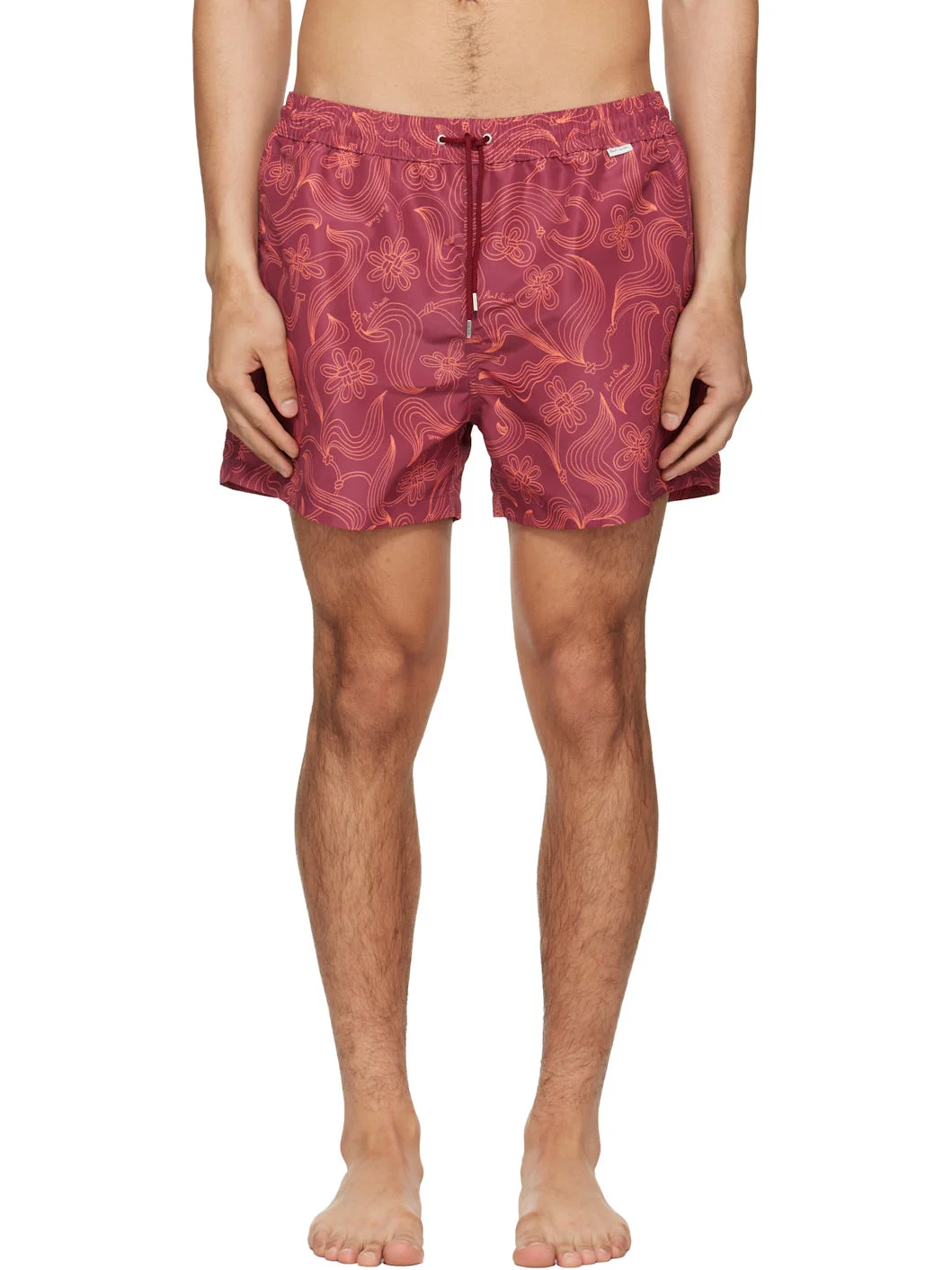 Burgundy Knots Swim Shorts - 1