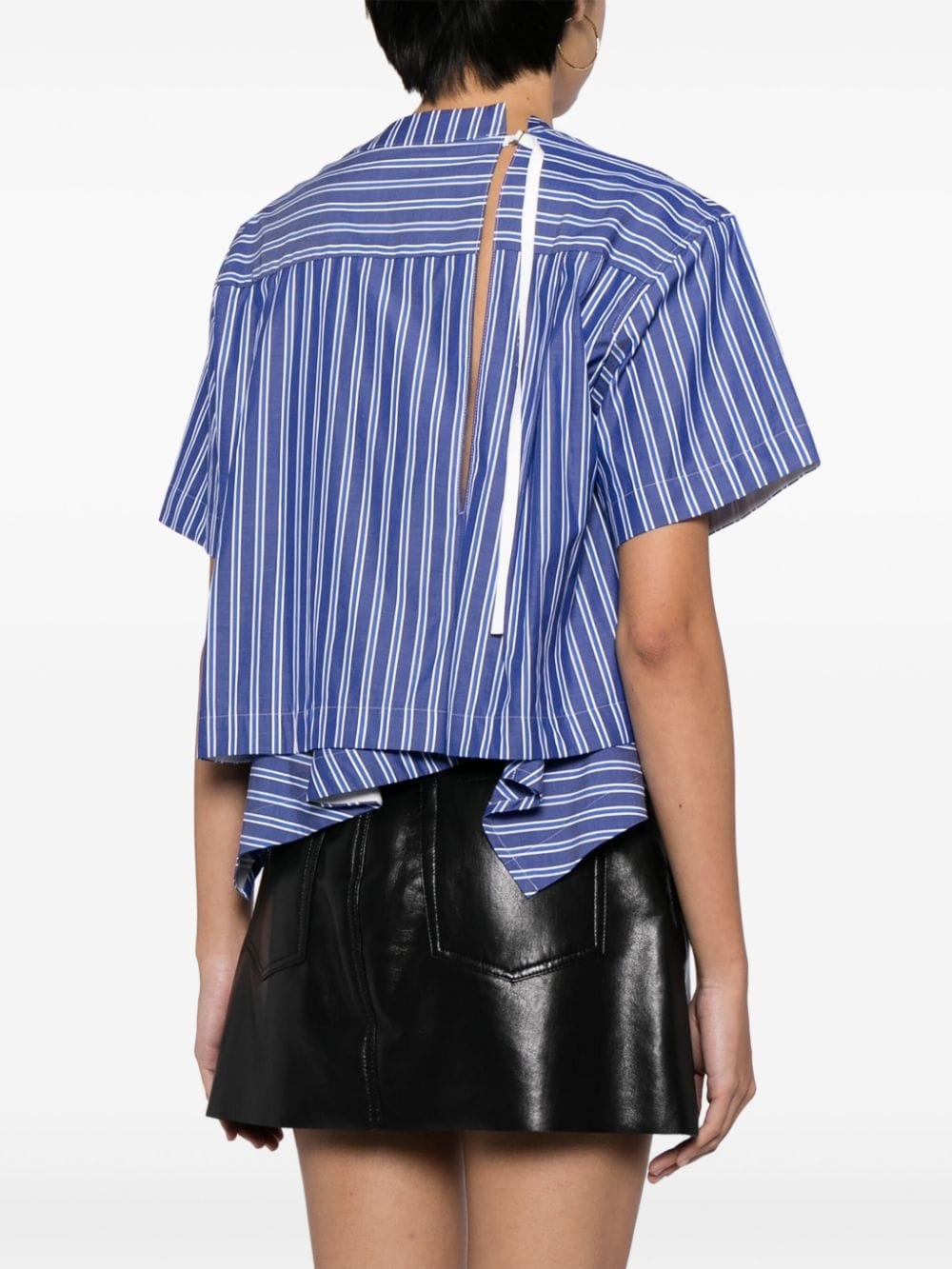 ruffle-hem striped top - 4