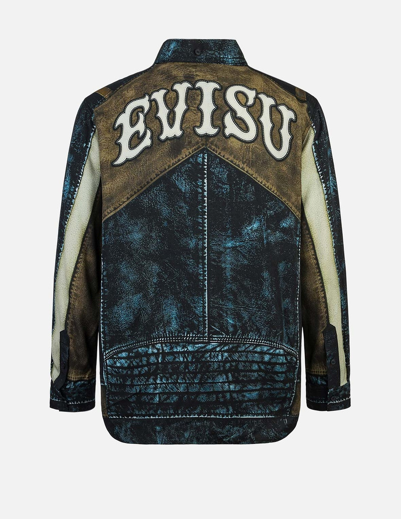 EVISU Replicate Biker Print Relax Fit Long-Sleeve Shirt outlook