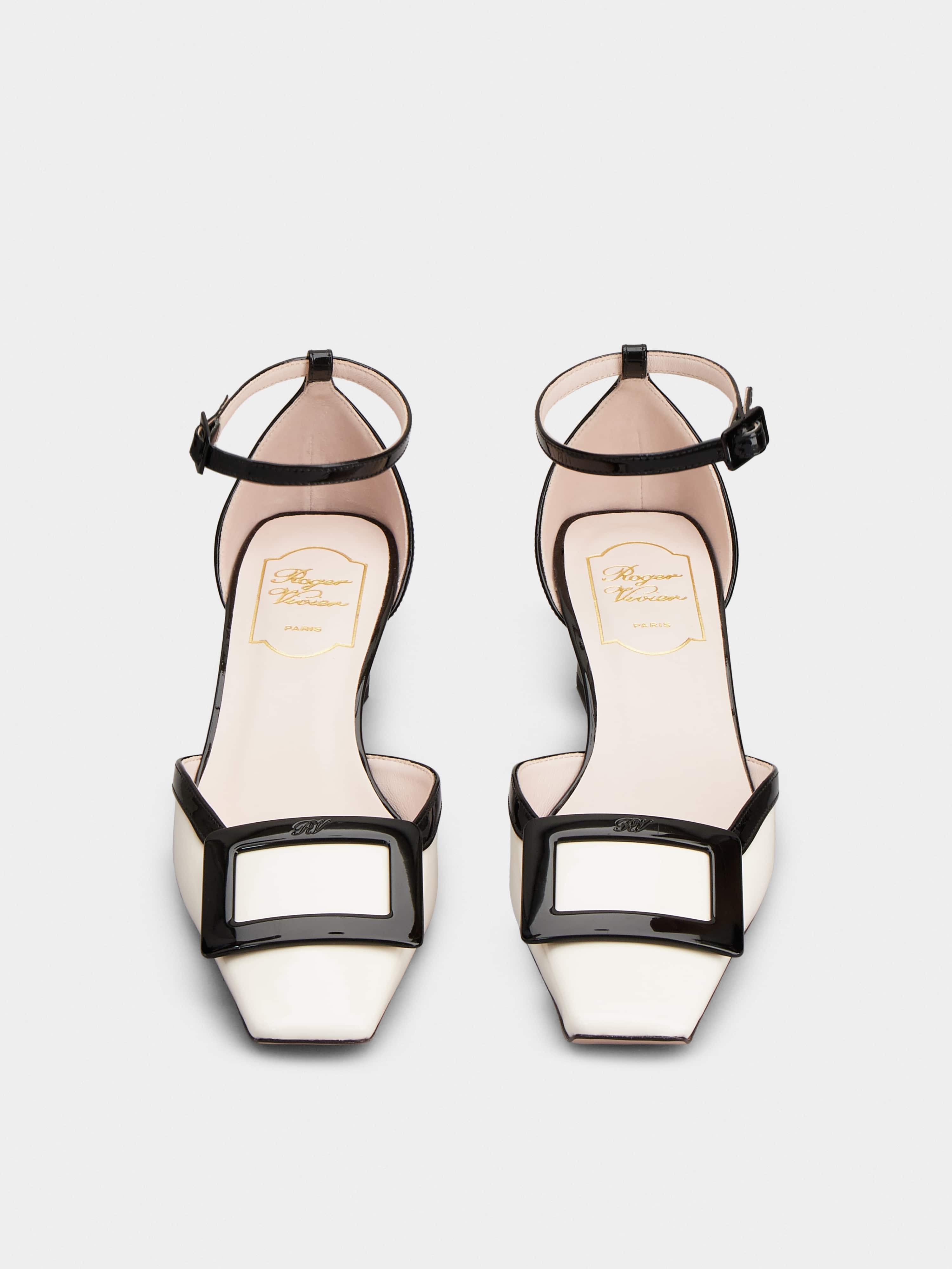 Belle Vivier Ankle Strap Lacquered Buckle Pumps in Patent Leather - 7