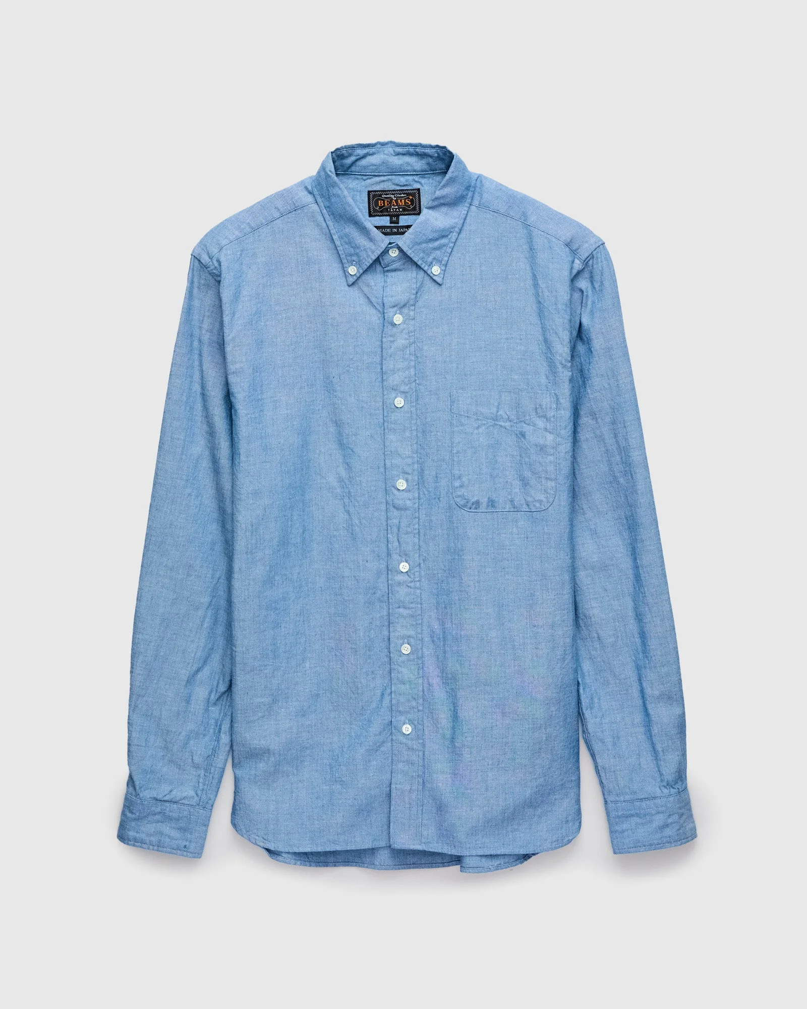Chambray Button-Down Shirt in Blue - 1