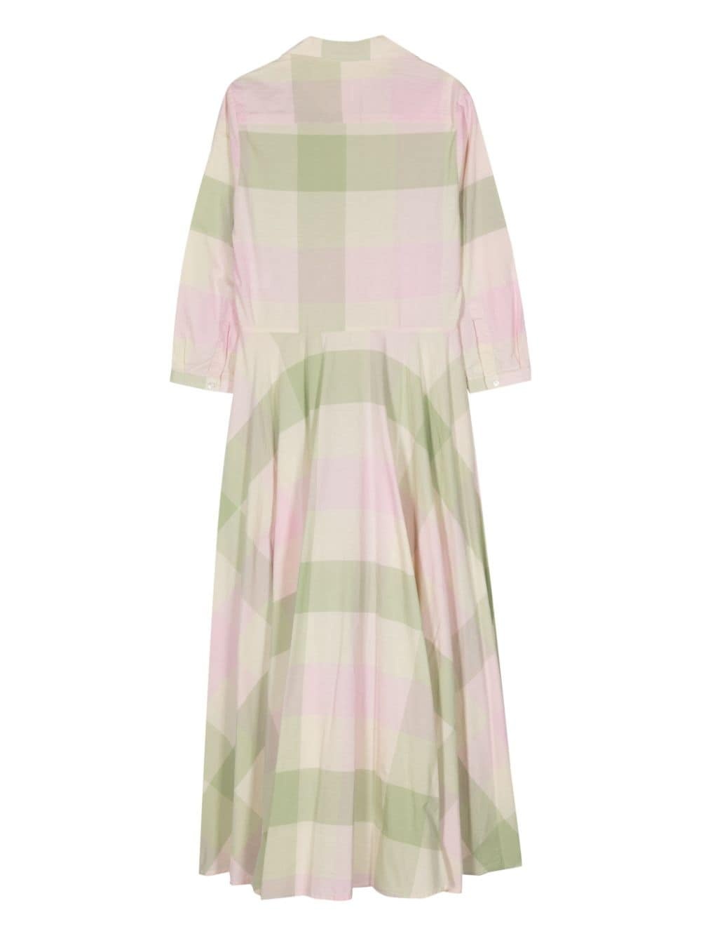 checked cotton midi dress - 2