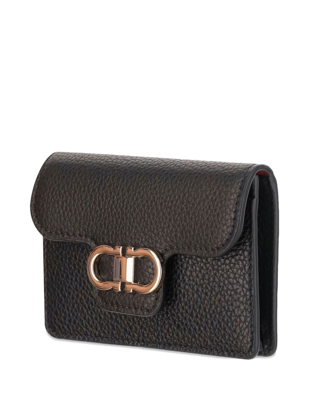 Gancini-plaque leather wallet - 3
