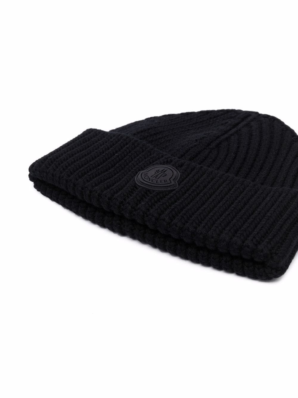 logo-patch ribbed beanie - 2