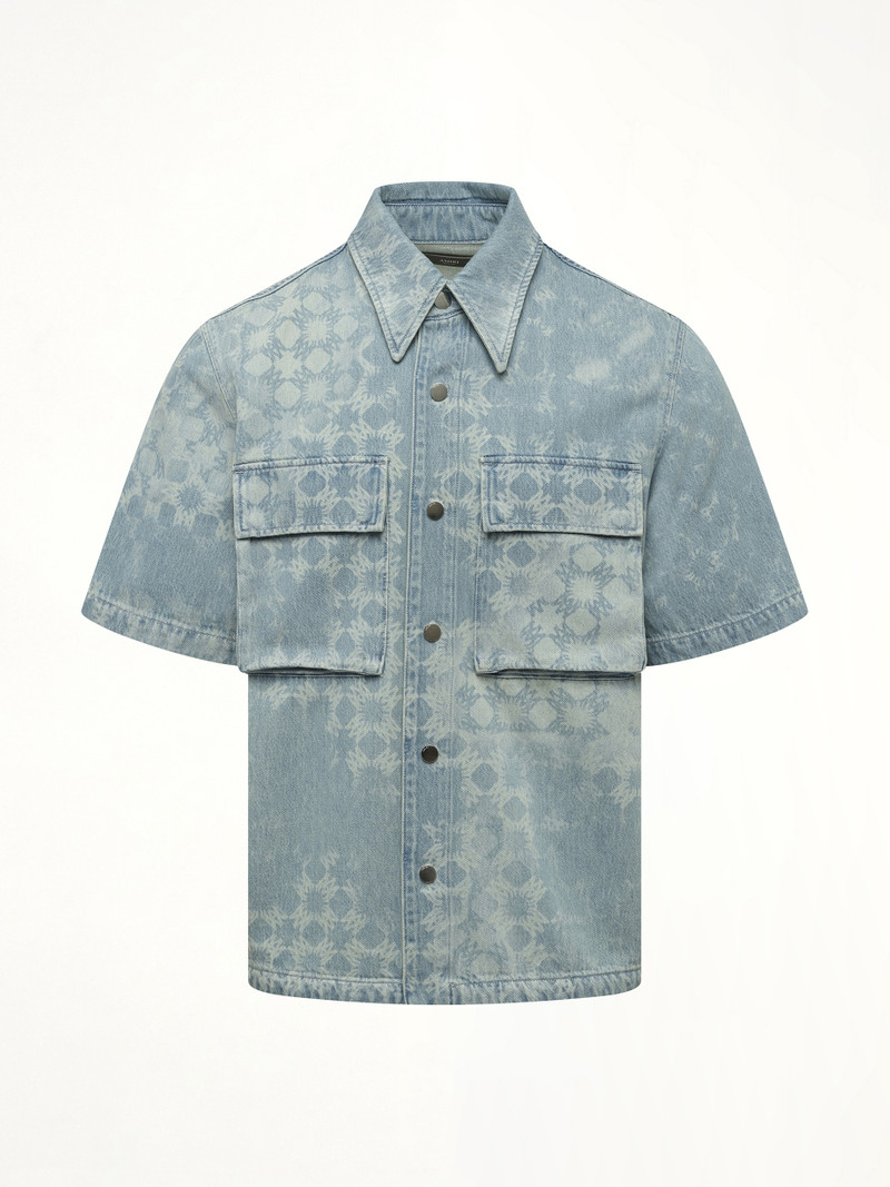 AMIRI MA Quad Denim Shirt in Indigo outlook