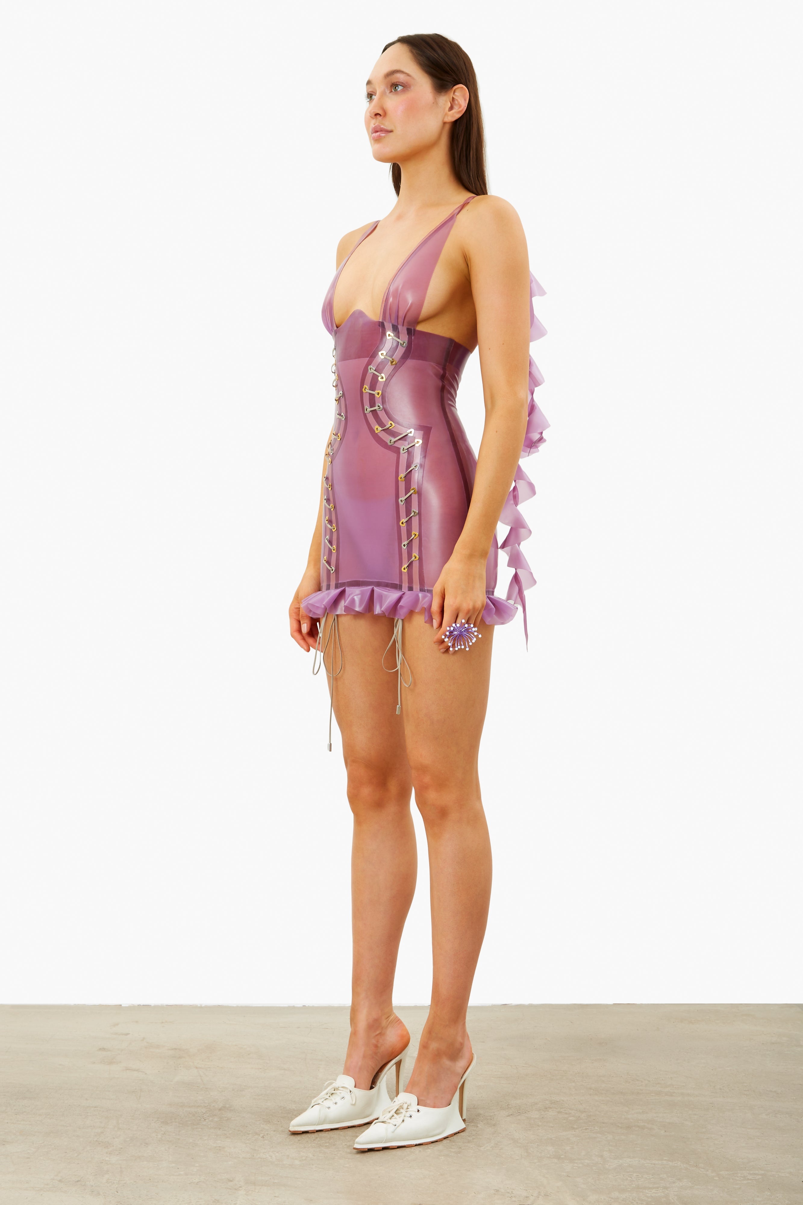 TYRA LATEX DRESS DUSTY - 5