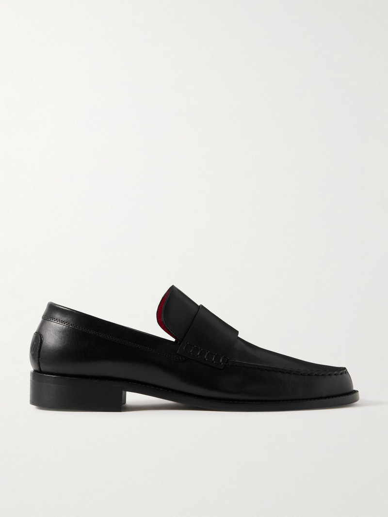 Logo-Debossed Leather Loafers Black 1