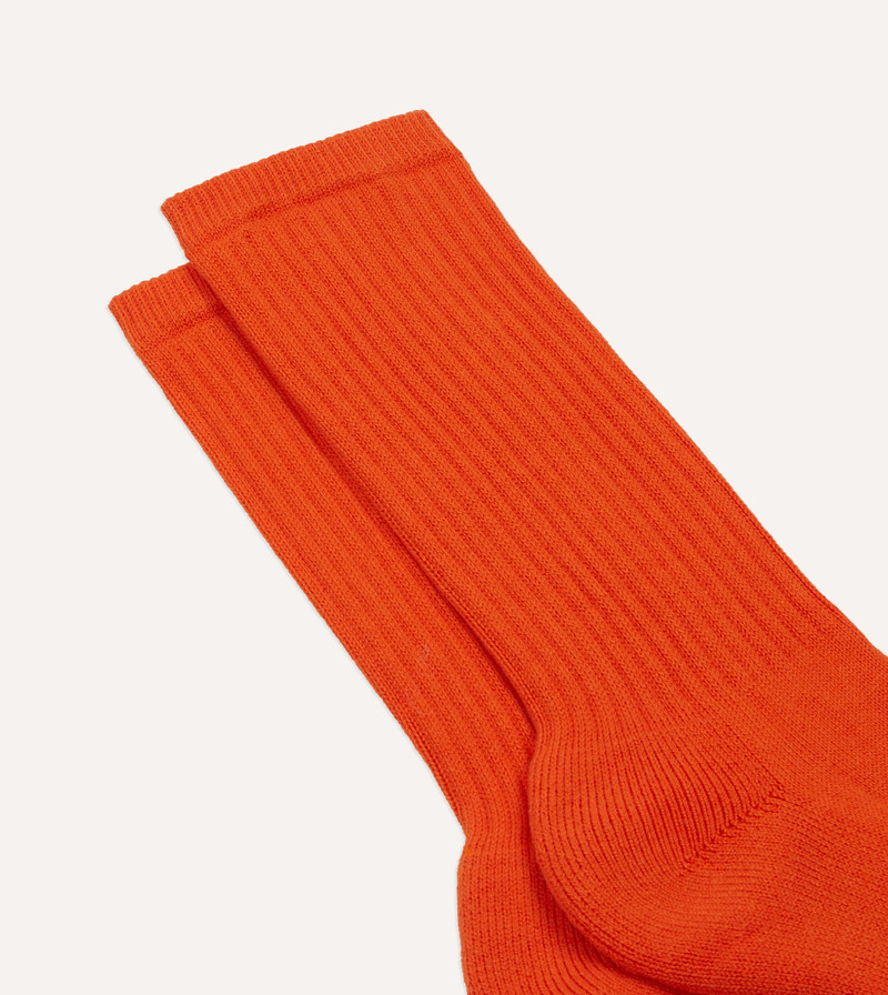 Orange Cotton Sports Socks 3